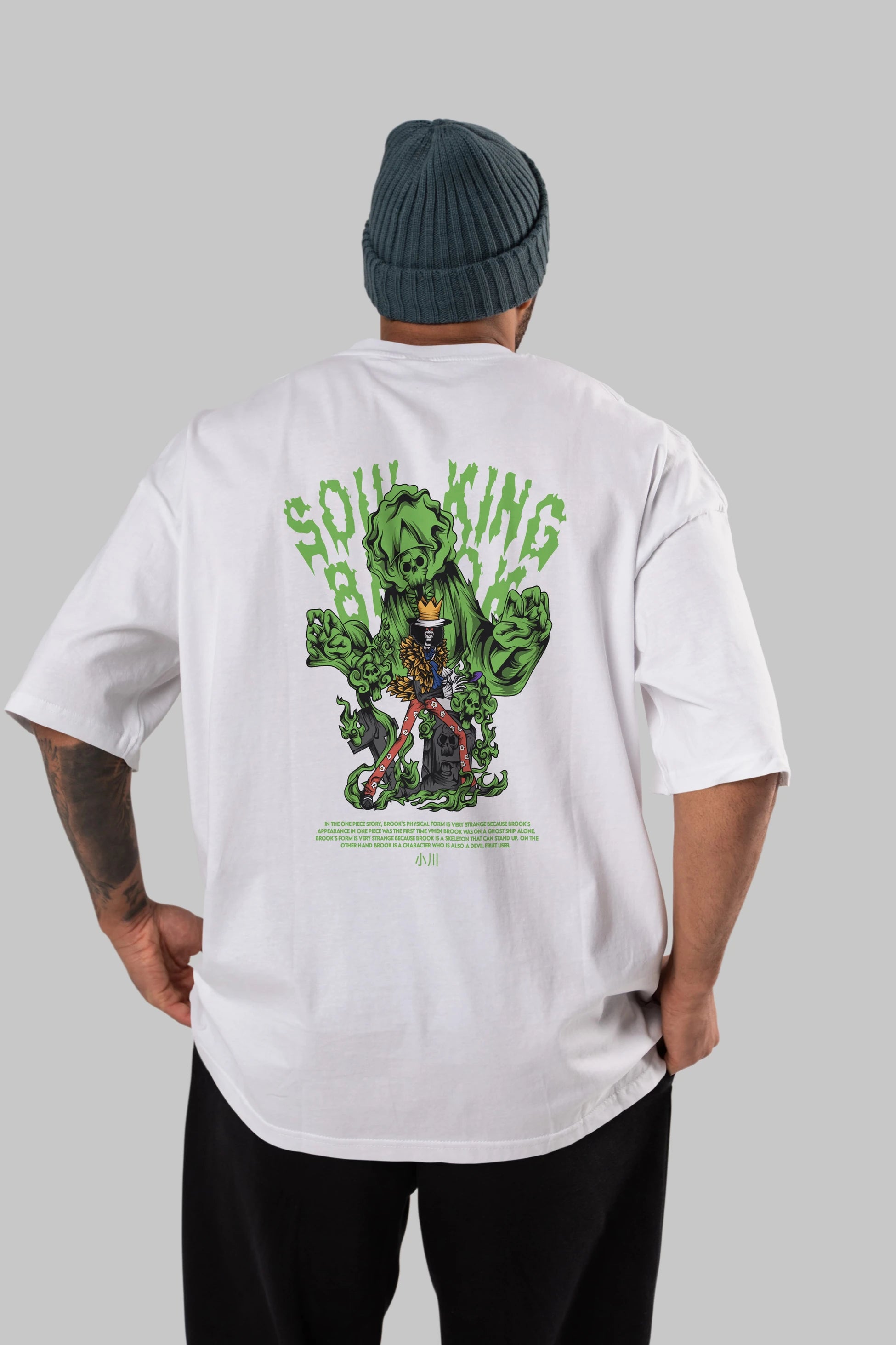 Soul King Brook Anime Arka Baskılı Oversize t-shirt Erkek Kadın Unisex