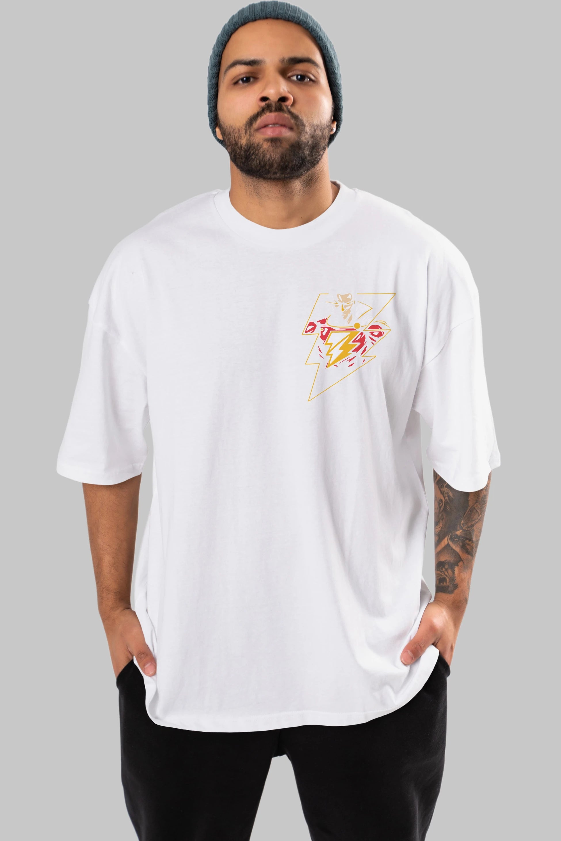 Flash Avengers (3) Ön Sol Baskılı Oversize t-shirt Erkek Kadın Unisex %100 Pamuk Bisiklet Yaka tişort