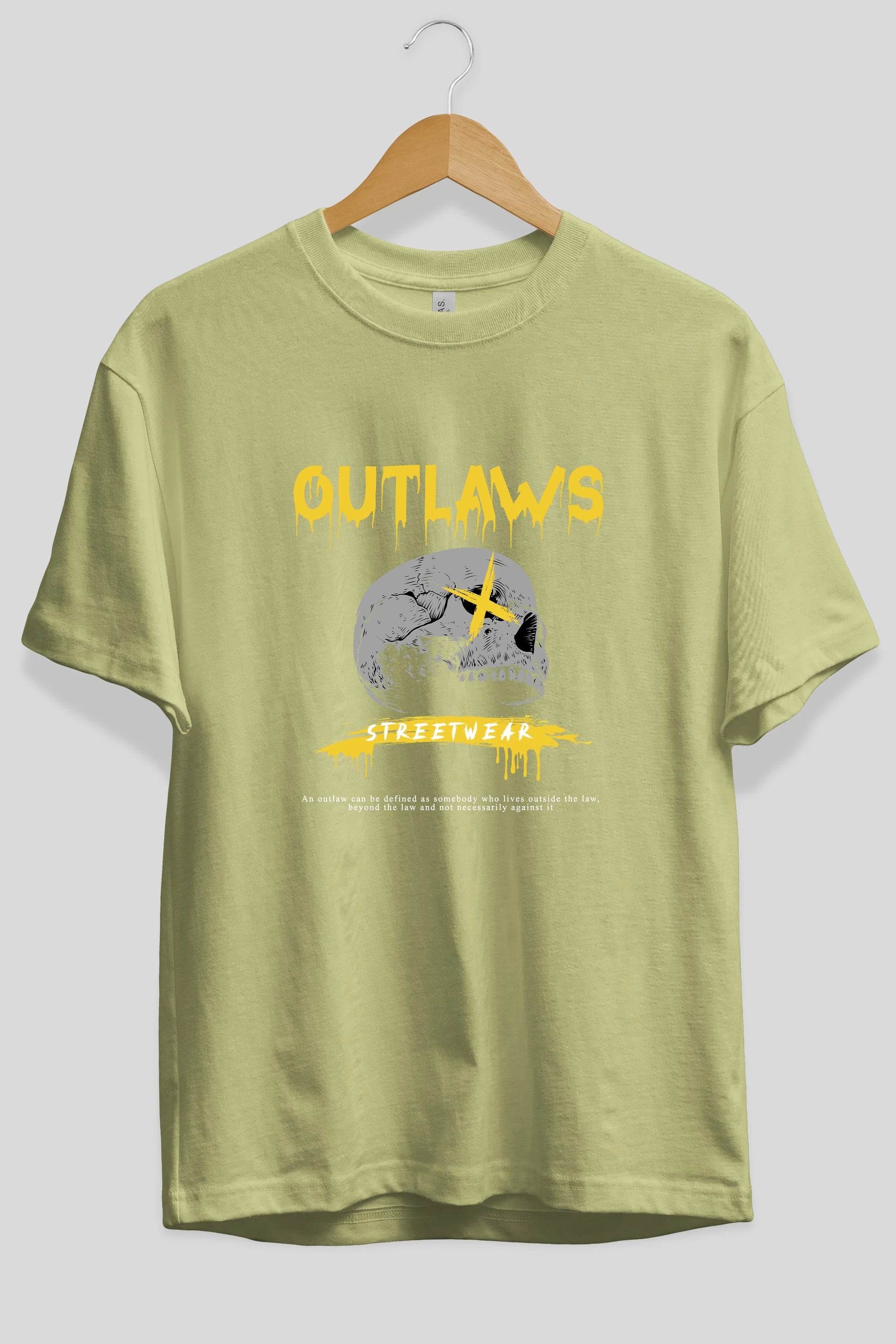Outlaws Streetwear Ön Baskılı Oversize t-shirt Erkek Kadın Unisex
