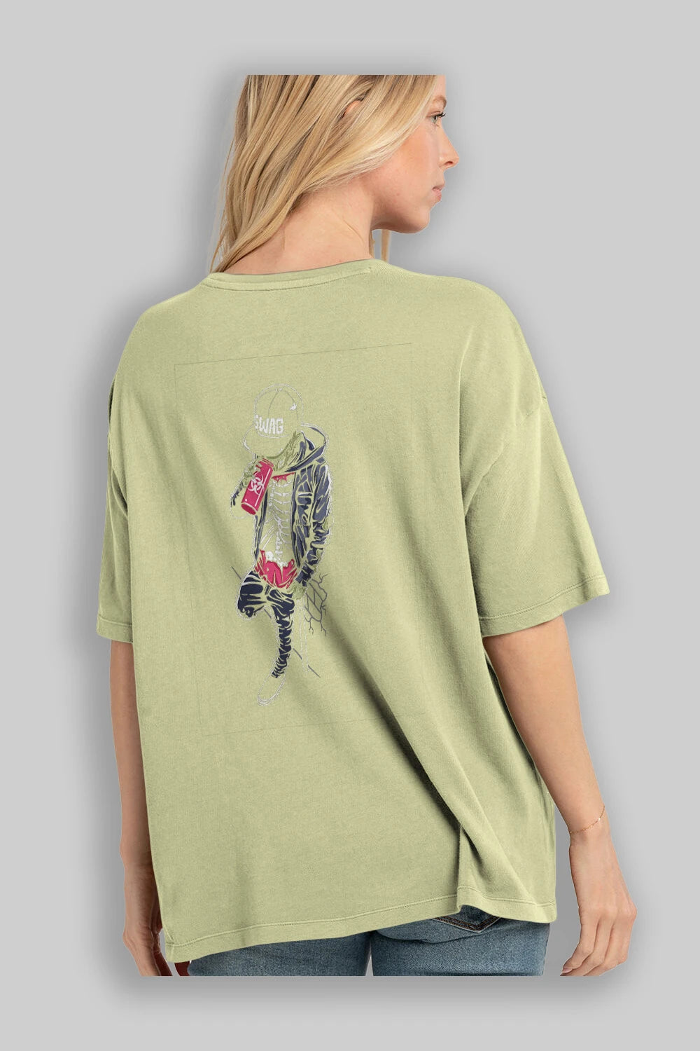 Zombie Swag Arka Baskılı Oversize t-shirt Erkek Kadın Unisex %100 Pamuk
