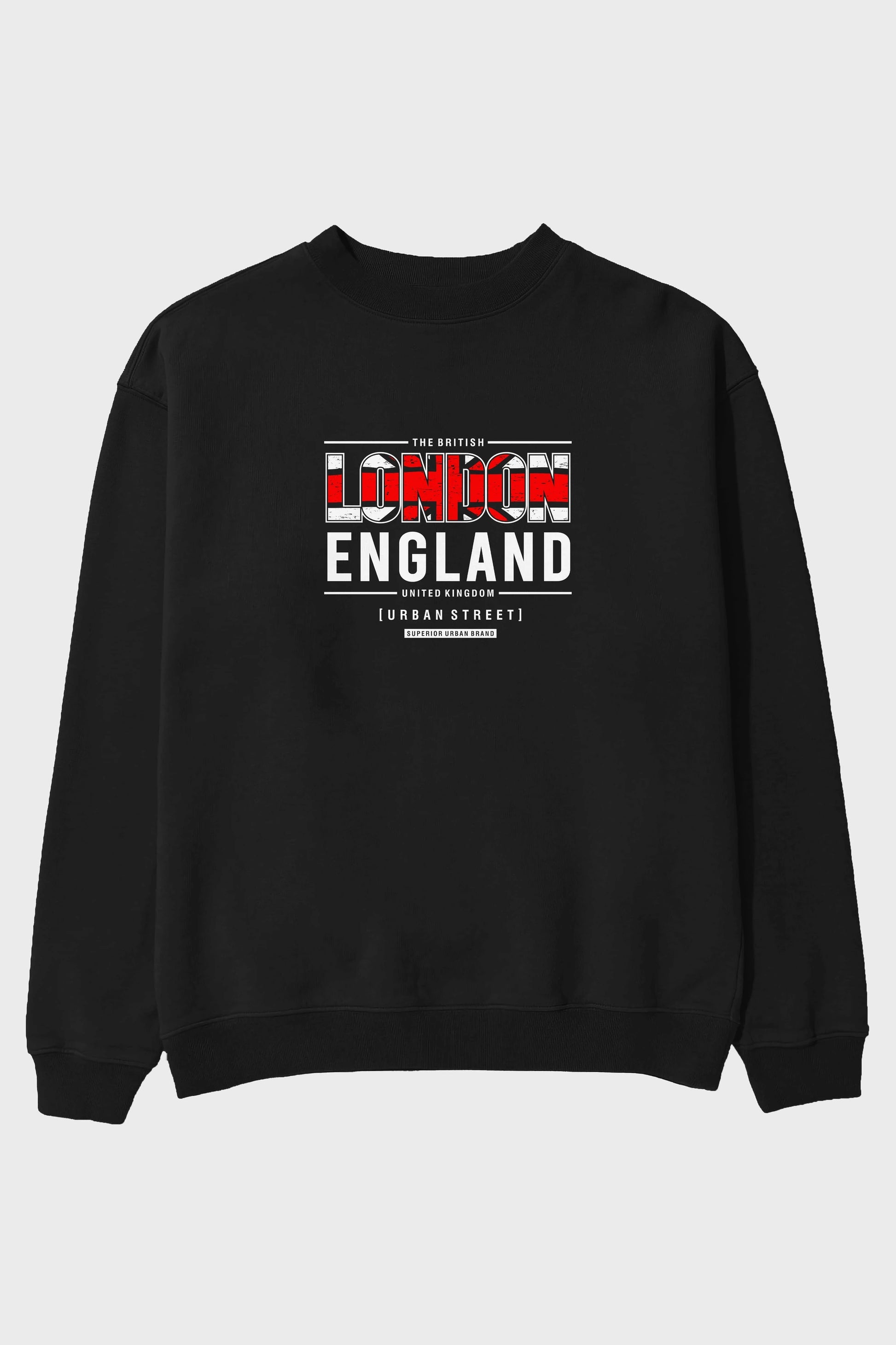 London England 2 Ön Baskılı Oversize Sweatshirt Erkek Kadın Unisex