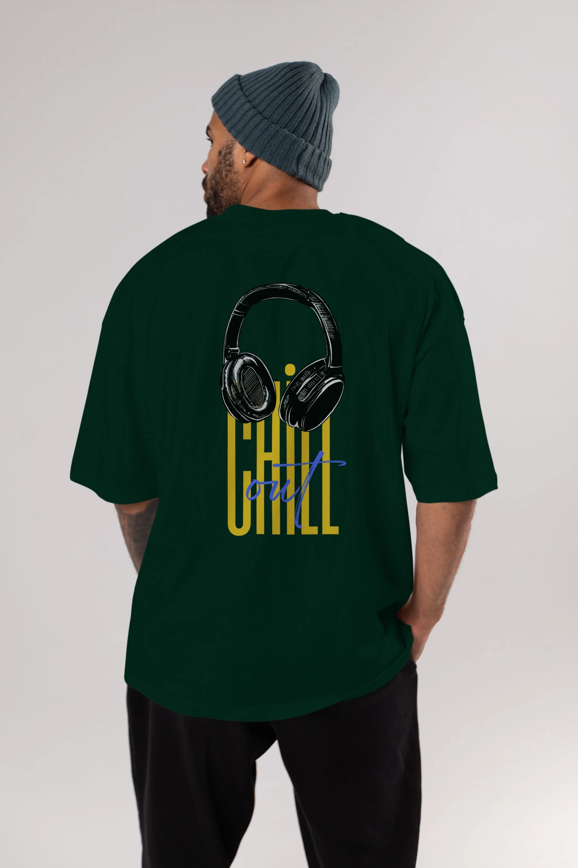 Chill Out Yazılı Arka Baskılı Oversize t-shirt Erkek Kadın Unisex