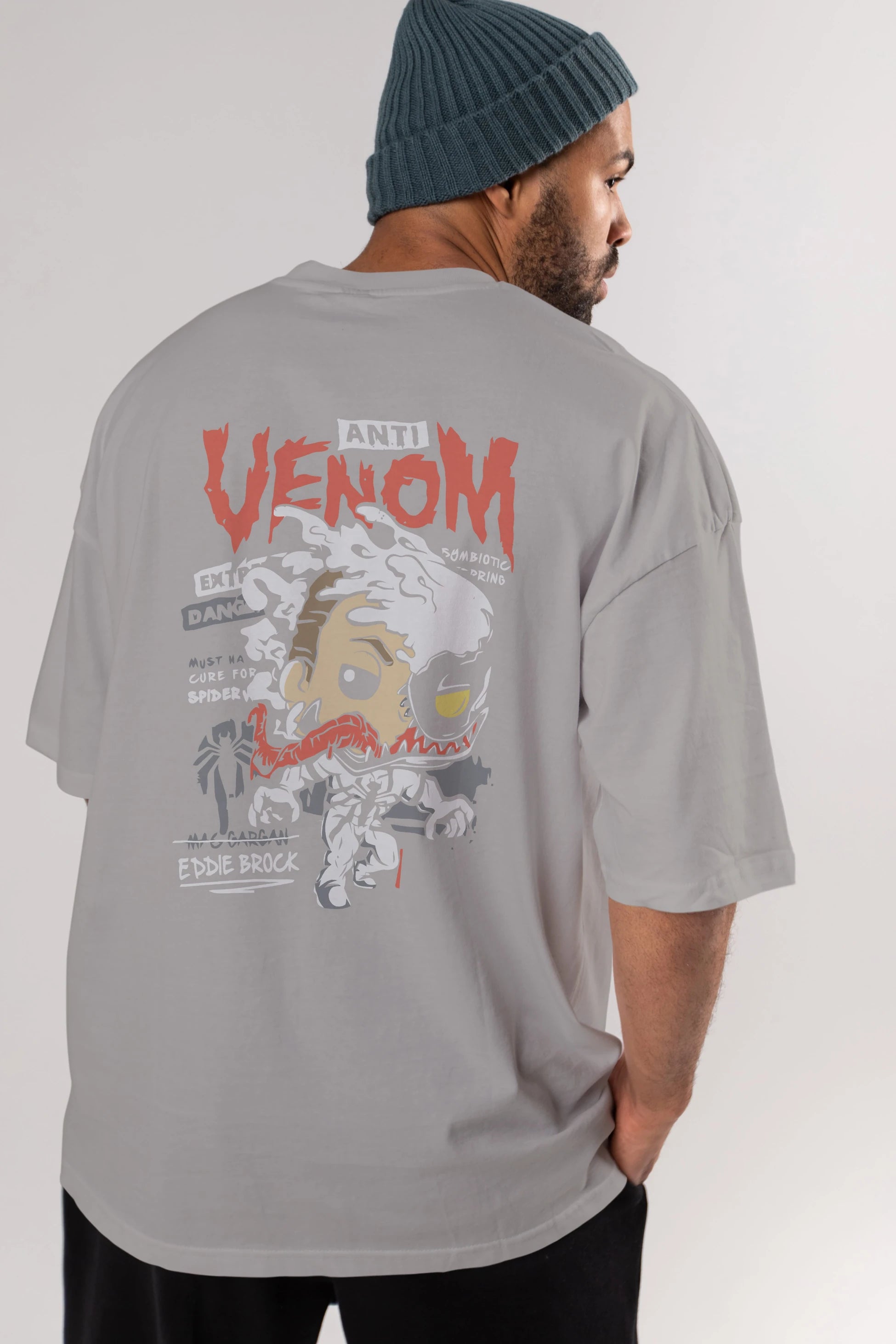 Venom (9) Arka Baskılı Oversize t-shirt Erkek Kadın Unisex %100 Pamuk Bisiklet Yaka tişort