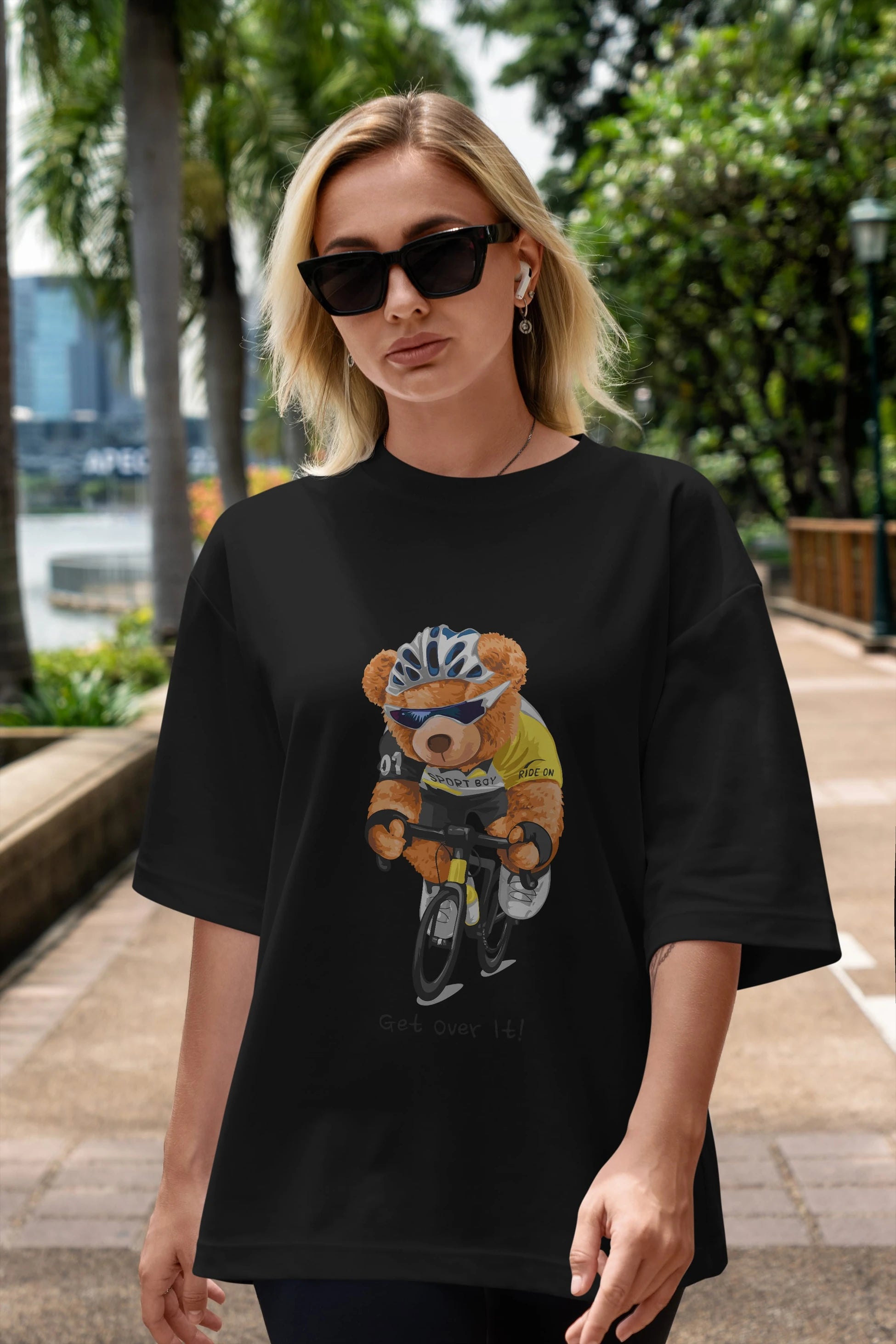 Teddy Bear Sport Boy Ön Baskılı Oversize t-shirt Erkek Kadın Unisex %100 Pamuk