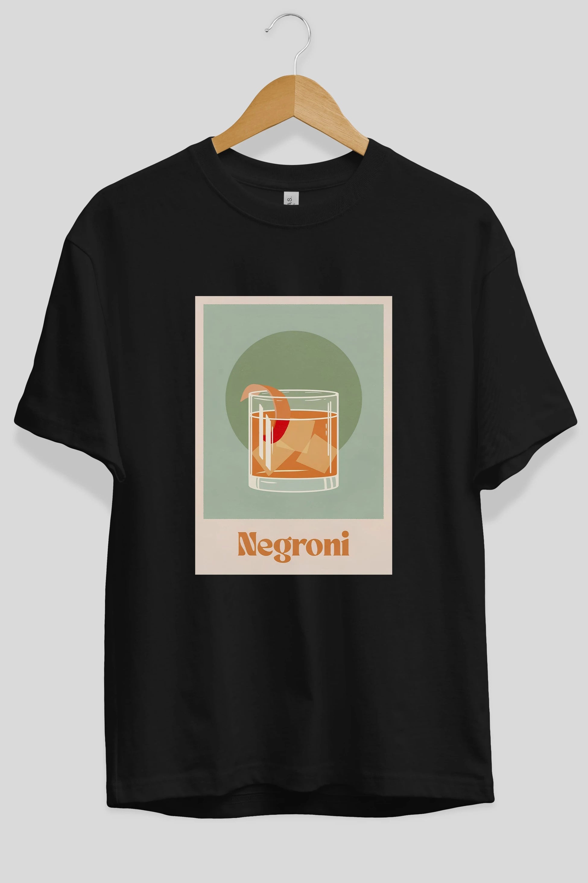Negroni 5 Ön Baskılı Oversize t-shirt Erkek Kadın Unisex %100 Pamuk Bisiklet Yaka tişort