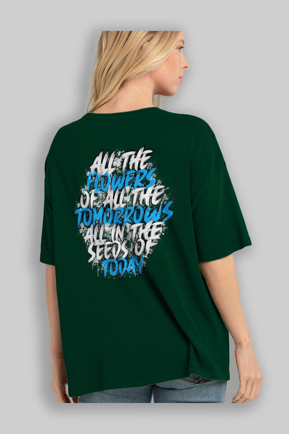 All The Flowers Arka Baskılı Oversize t-shirt Erkek Kadın Unisex
