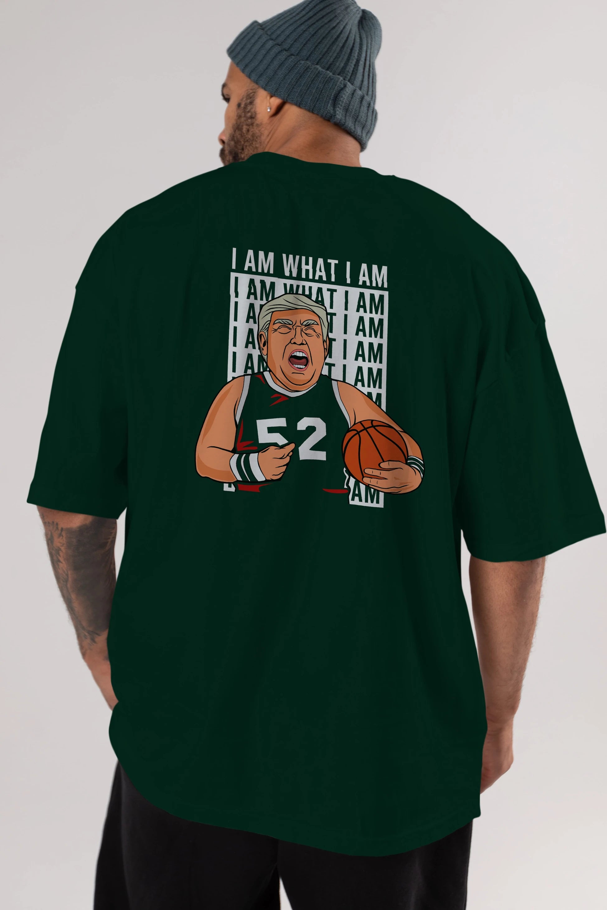 Trump Basketball Arka Baskılı Oversize t-shirt Erkek Kadın Unisex %100 Pamuk tişort