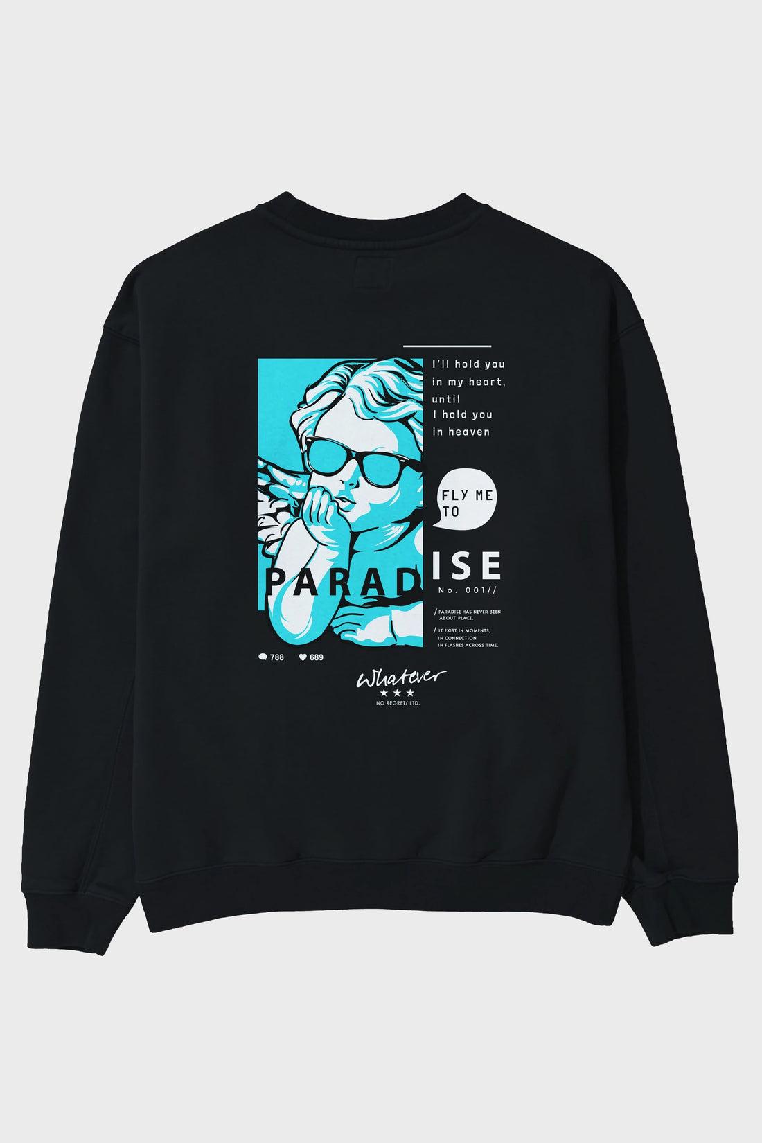 Paradise Fly to Me Arka Baskılı Oversize Sweatshirt Erkek Kadın Unisex