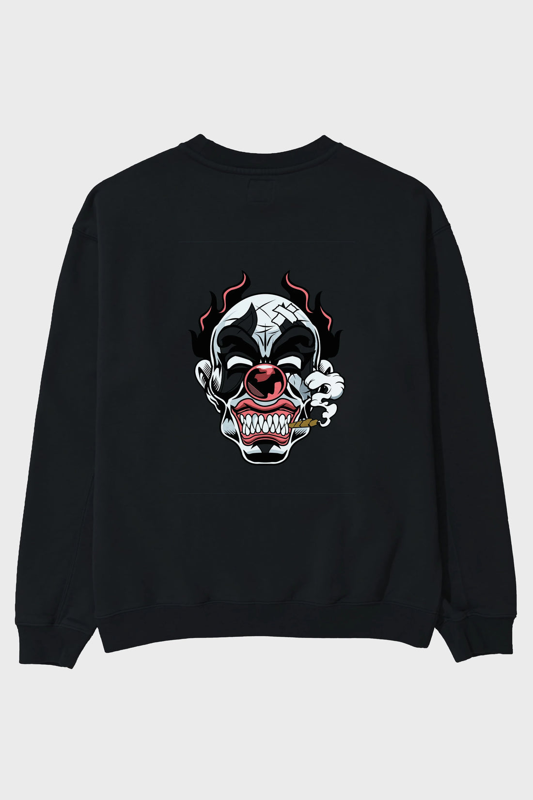 Clown Horror Arka Baskılı Oversize Sweatshirt Erkek Kadın Unisex
