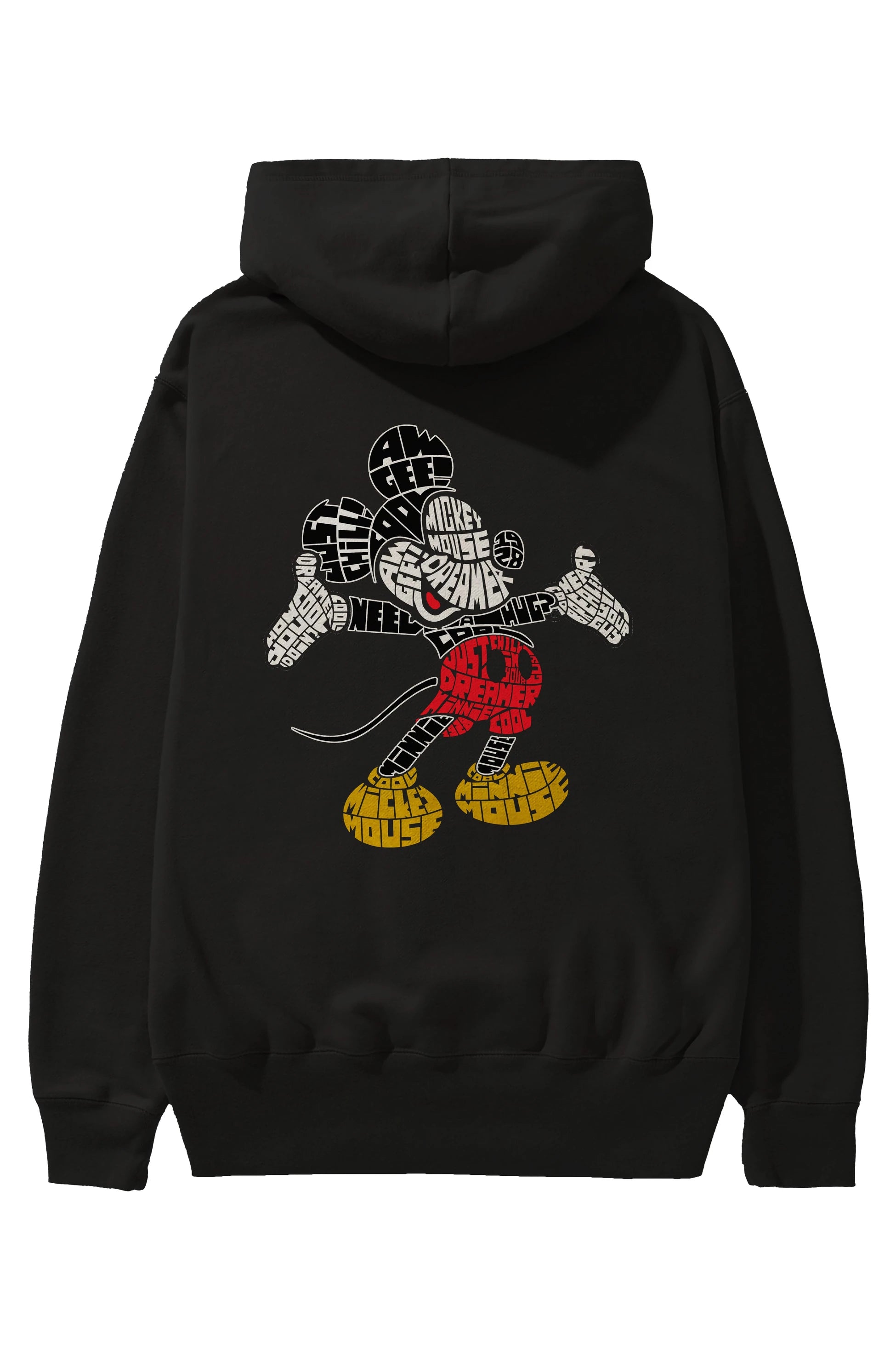Mickey Arka Baskılı Hoodie Oversize Kapüşonlu Sweatshirt Erkek Kadın Unisex