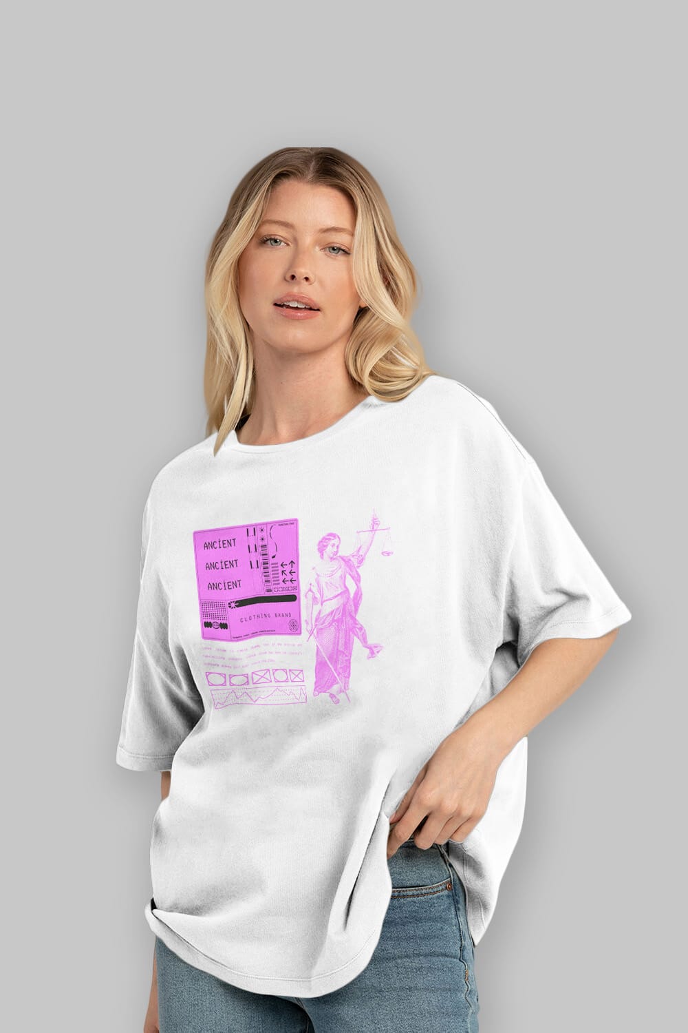 Ancient Streetwear Ön Baskılı Oversize t-shirt Erkek Kadın Unisex