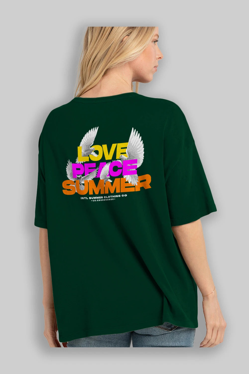 Love Peace Summer Arka Baskılı Oversize t-shirt Erkek Kadın Unisex