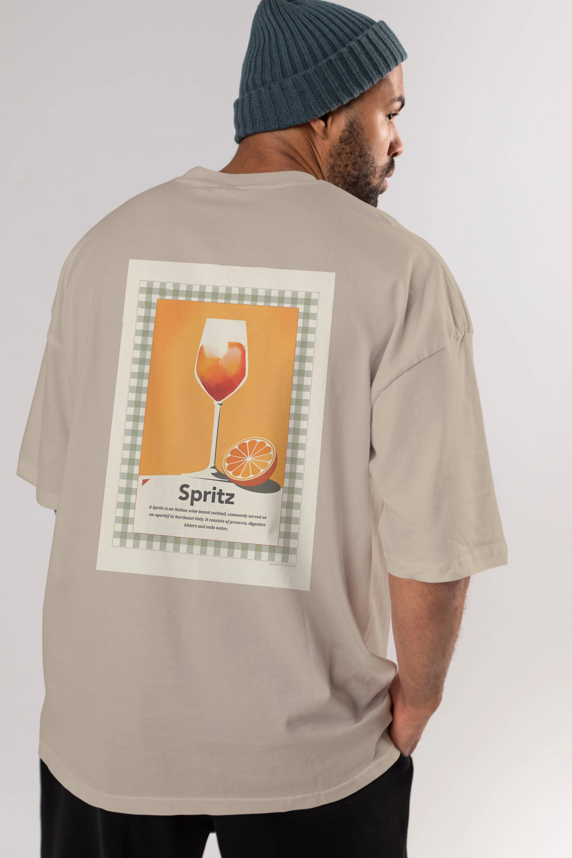 Aperol Spritz 5 Arka Baskılı Oversize t-shirt Erkek Kadın Unisex %100 Pamuk Bisiklet Yaka tişort