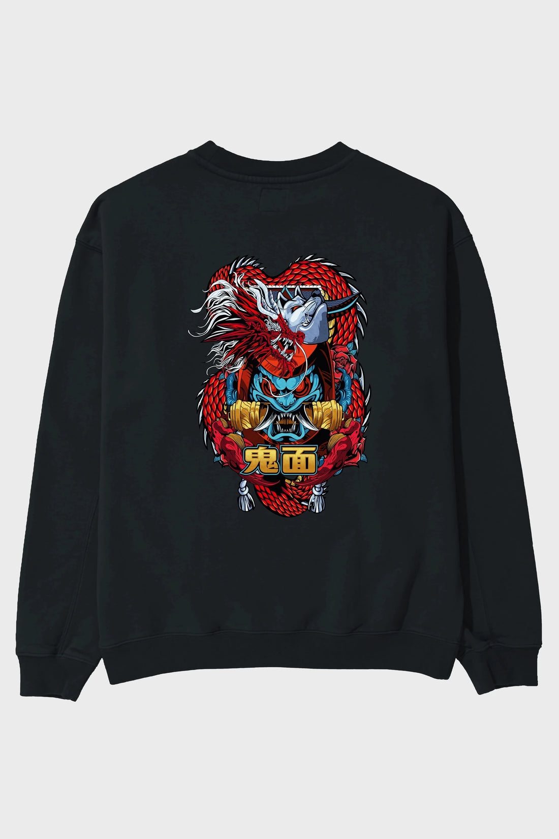 TRIBAL Anime Arka Baskılı Oversize Sweatshirt Erkek Kadın Unisex