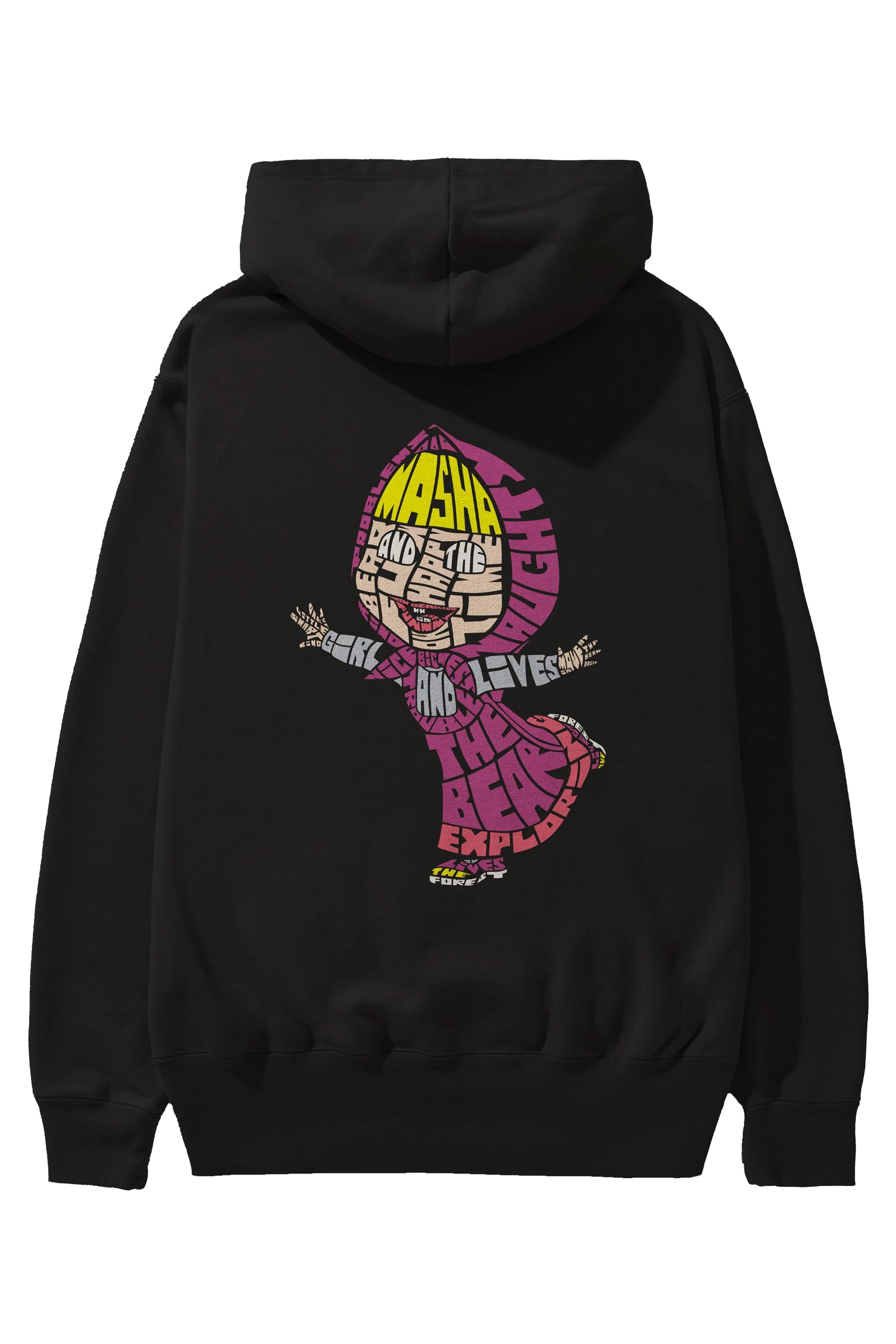 Masha And The Bear Arka Baskılı Hoodie Oversize Kapüşonlu Sweatshirt Erkek Kadın Unisex