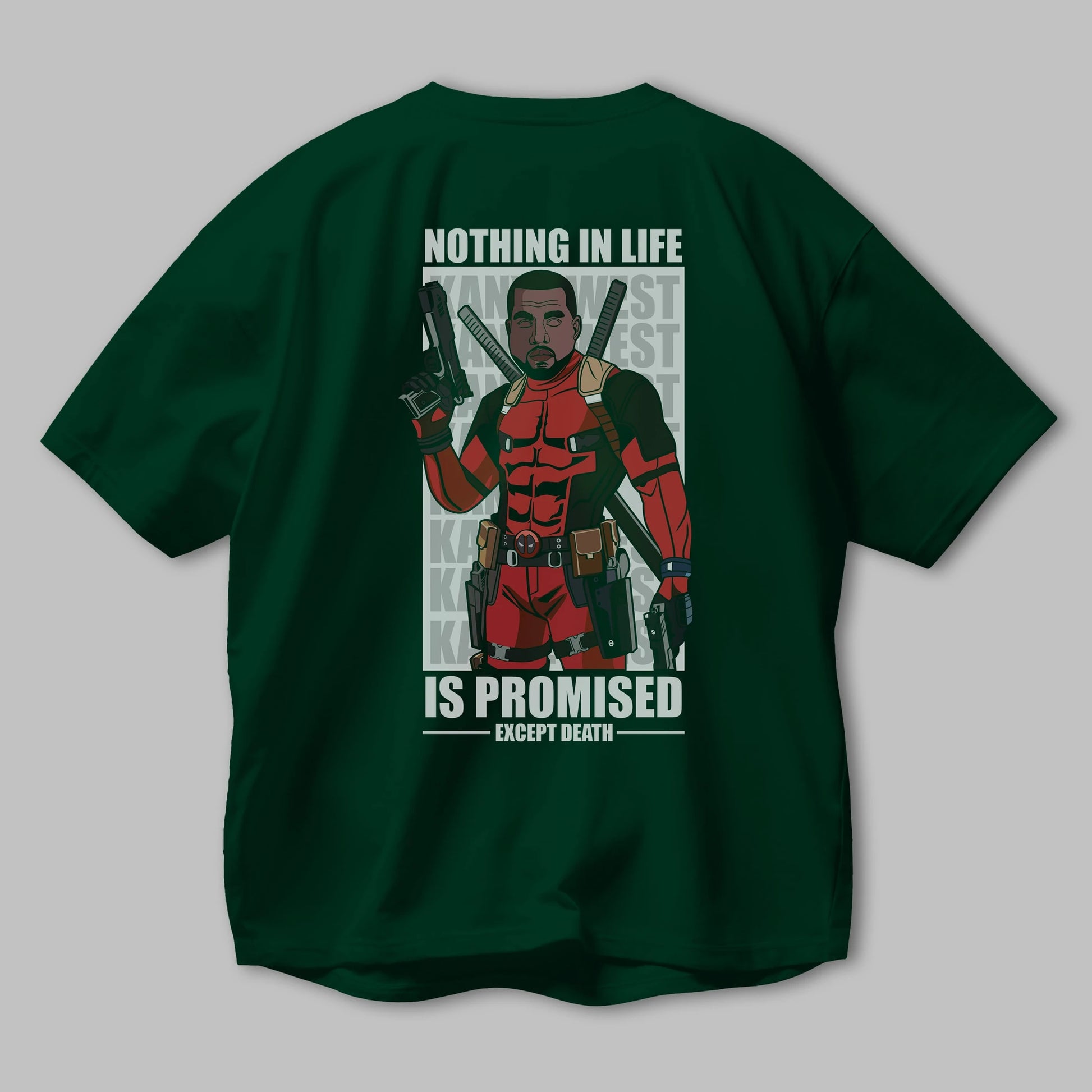Kanye West Deadpool Arka Baskılı Oversize t-shirt Erkek Kadın Unisex %100 Pamuk tişort