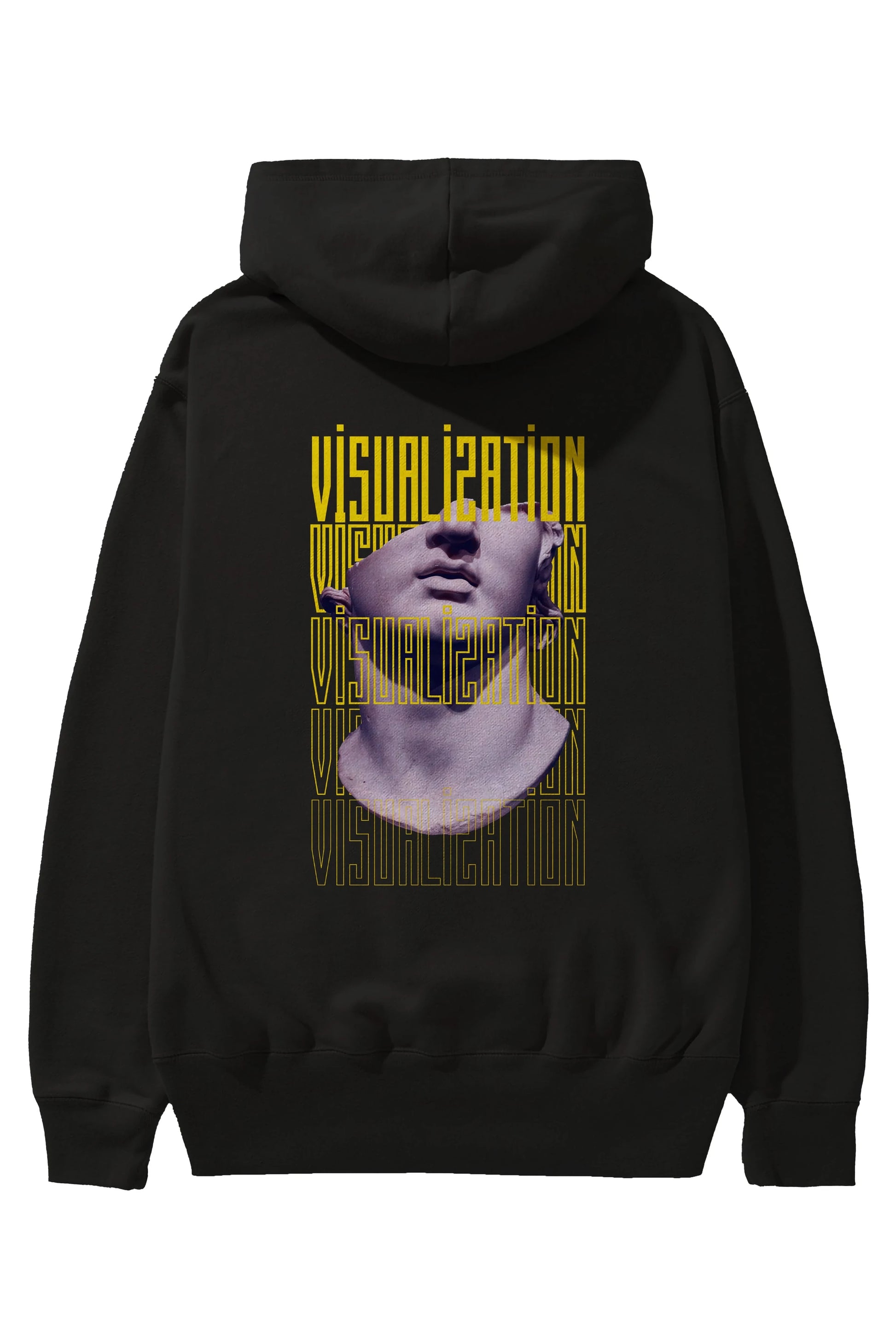 Visualization Yazılı Arka Baskılı Oversize Hoodie Kapüşonlu Sweatshirt Erkek Kadın Unisex