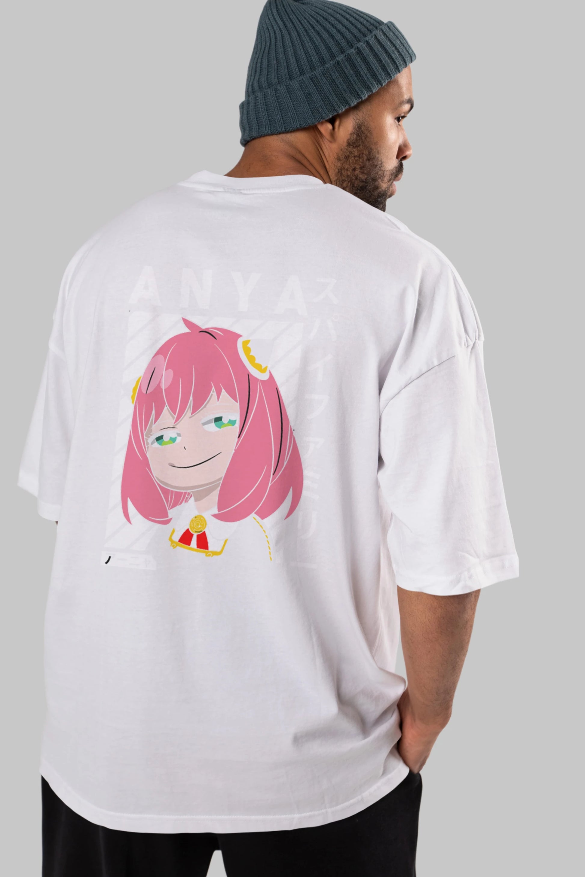 Anya SPYX FAMILY Anime Arka Baskılı Oversize t-shirt Erkek Kadın Unisex