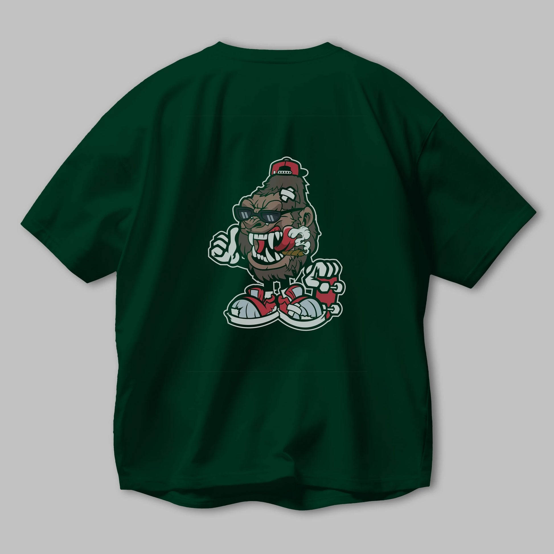 Gorilla Skater Arka Baskılı Oversize t-shirt Erkek Kadın Unisex %100 Pamuk tişort