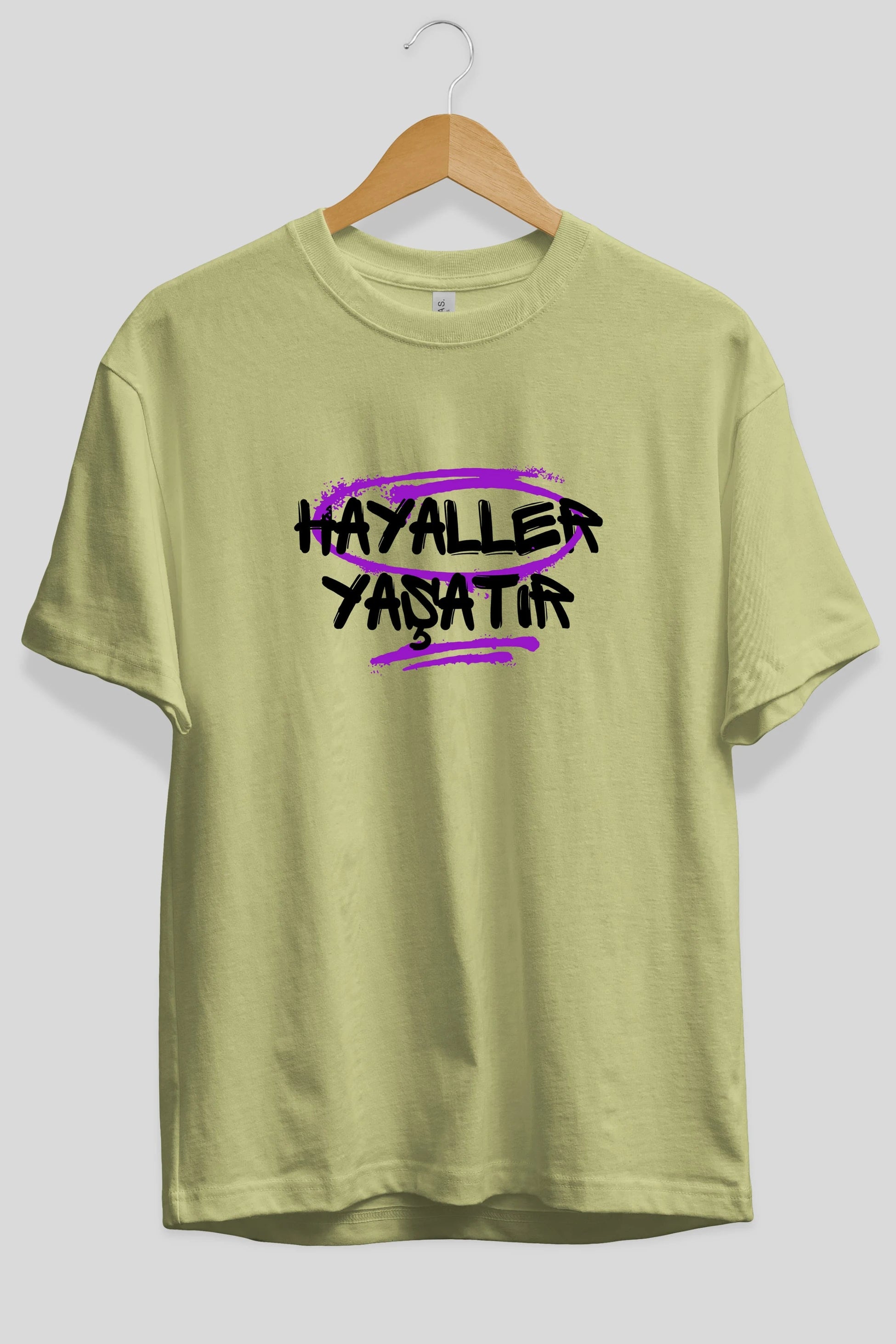Hayaller Yaşatır Ön Baskılı Oversize t-shirt Erkek Kadın Unisex