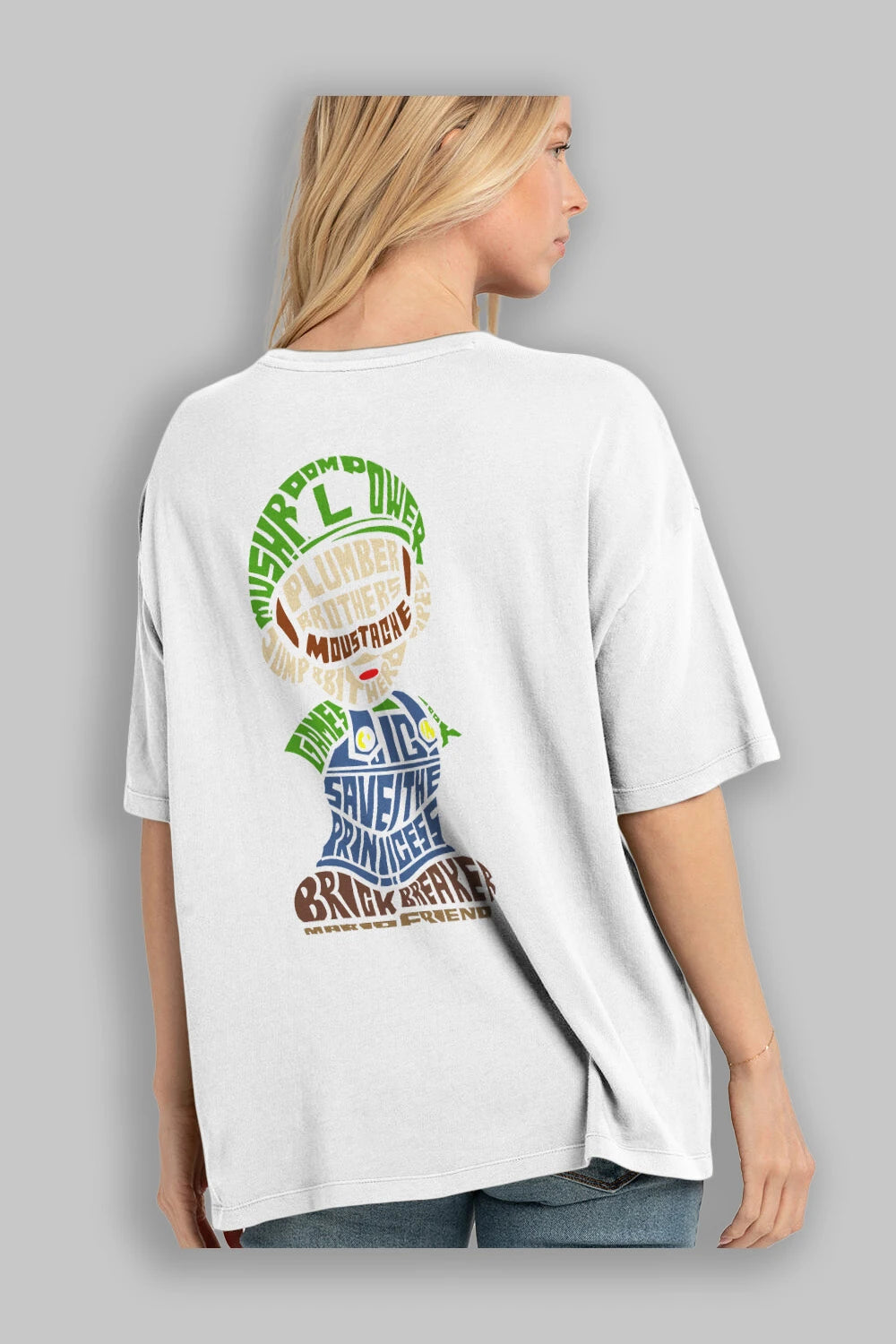 Plumber Brothers Arka Baskılı Oversize t-shirt %100 pamuk Erkek Kadın Unisex