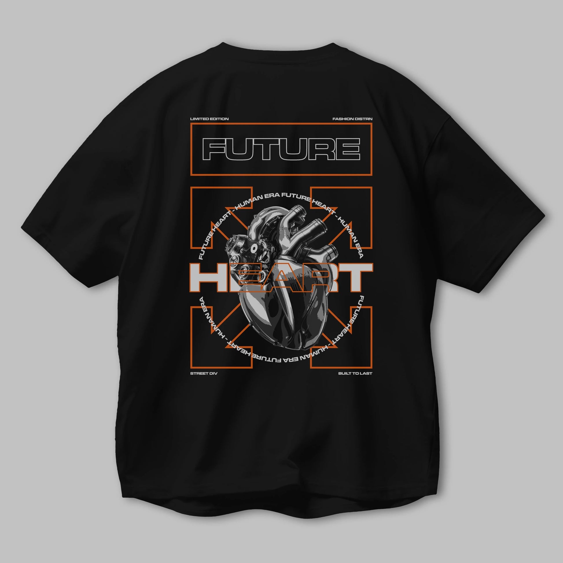 Future Heart Arka Baskılı Oversize t-shirt Erkek Kadın Unisex
