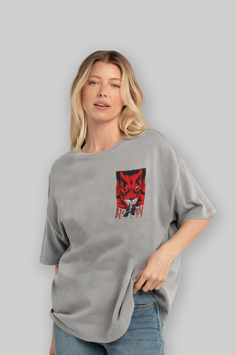 KENPACHI ZARAKI BLEACH Ön Sol Baskılı Oversize t-shirt Erkek Kadın Unisex %100 Pamuk Bisiklet Yaka tişort