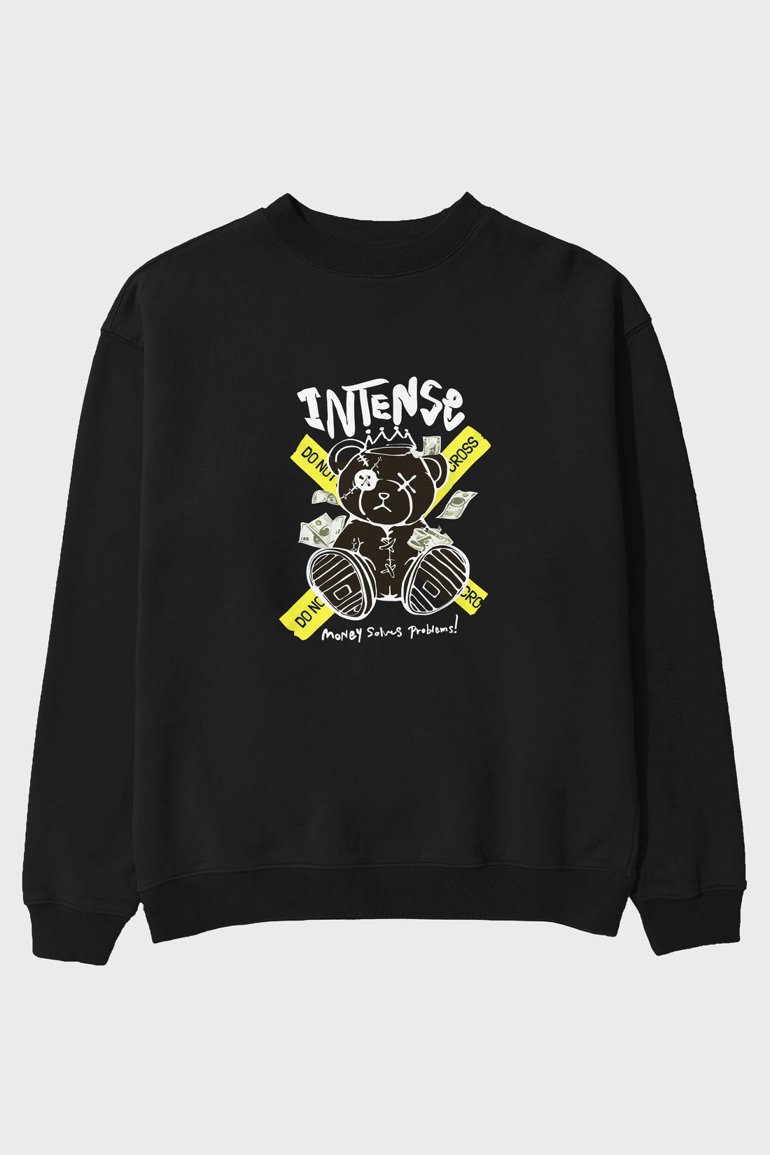 Teddy Bear intense Ön Baskılı Oversize Sweatshirt Erkek Kadın Unisex