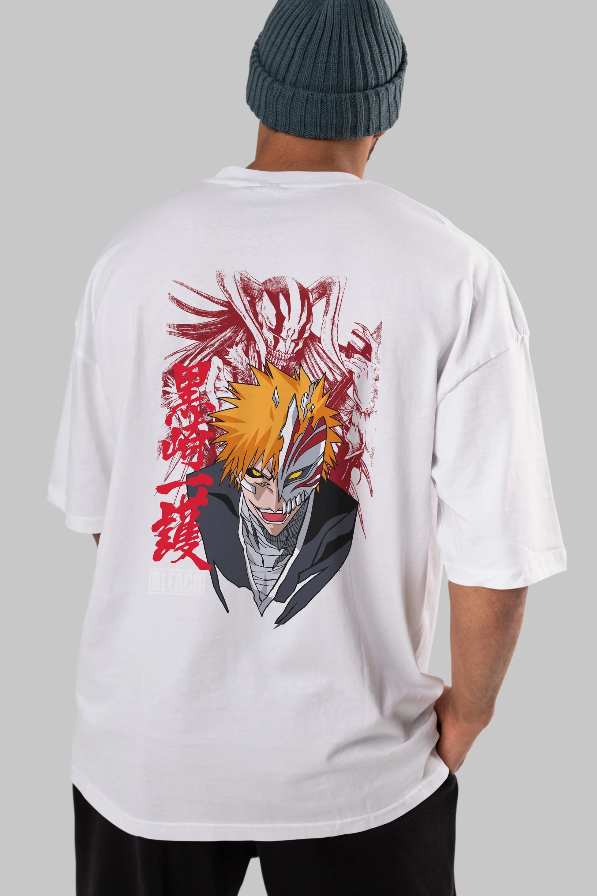 ICHIGO KUROSAKI VIZARD Anime Arka Baskılı Oversize t-shirt Erkek Kadın Unisex