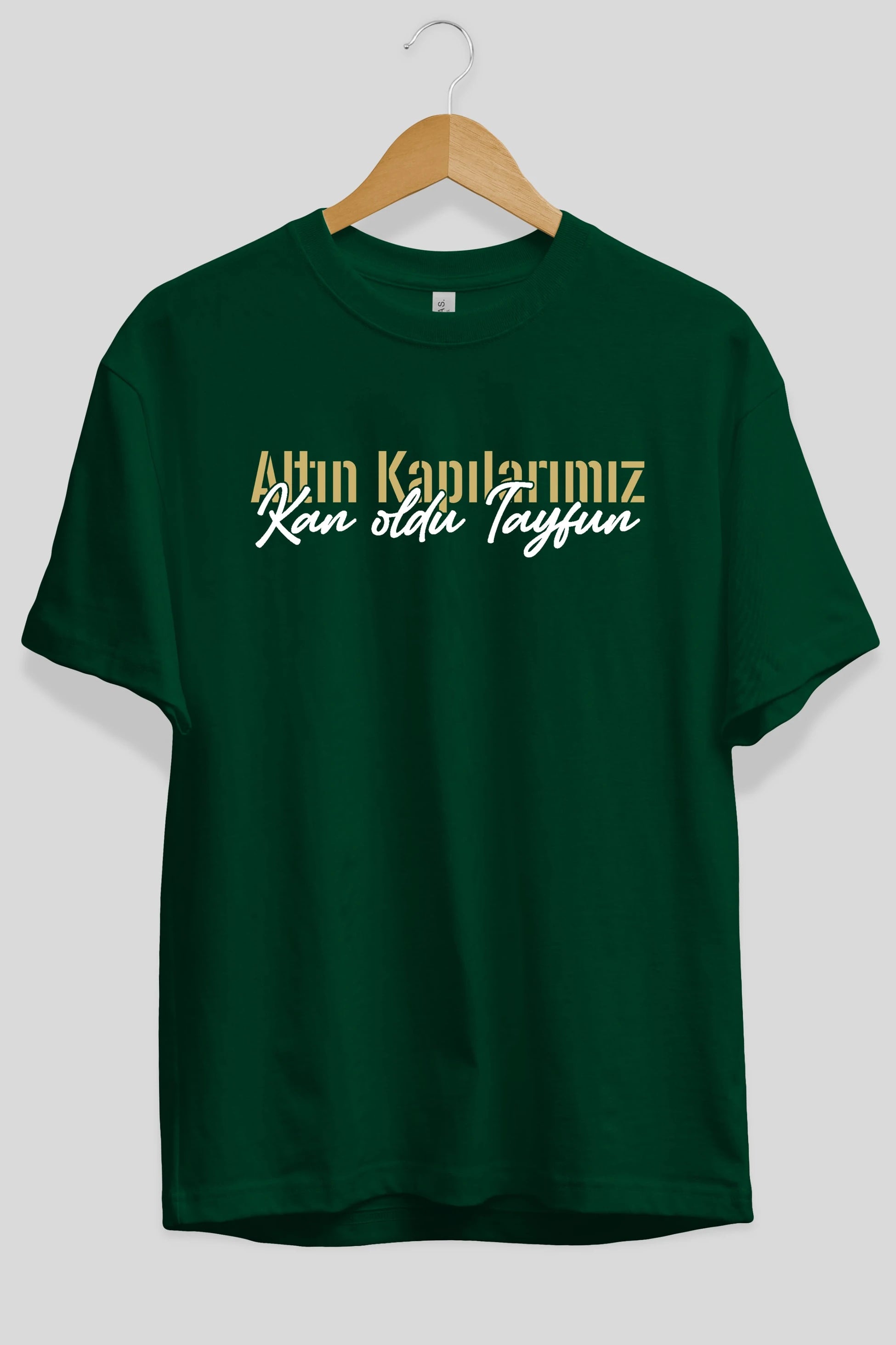 Altın Kapılarımız Kan Oldu Ön Baskılı Oversize t-shirt %100 pamuk Erkek Kadın Unisex