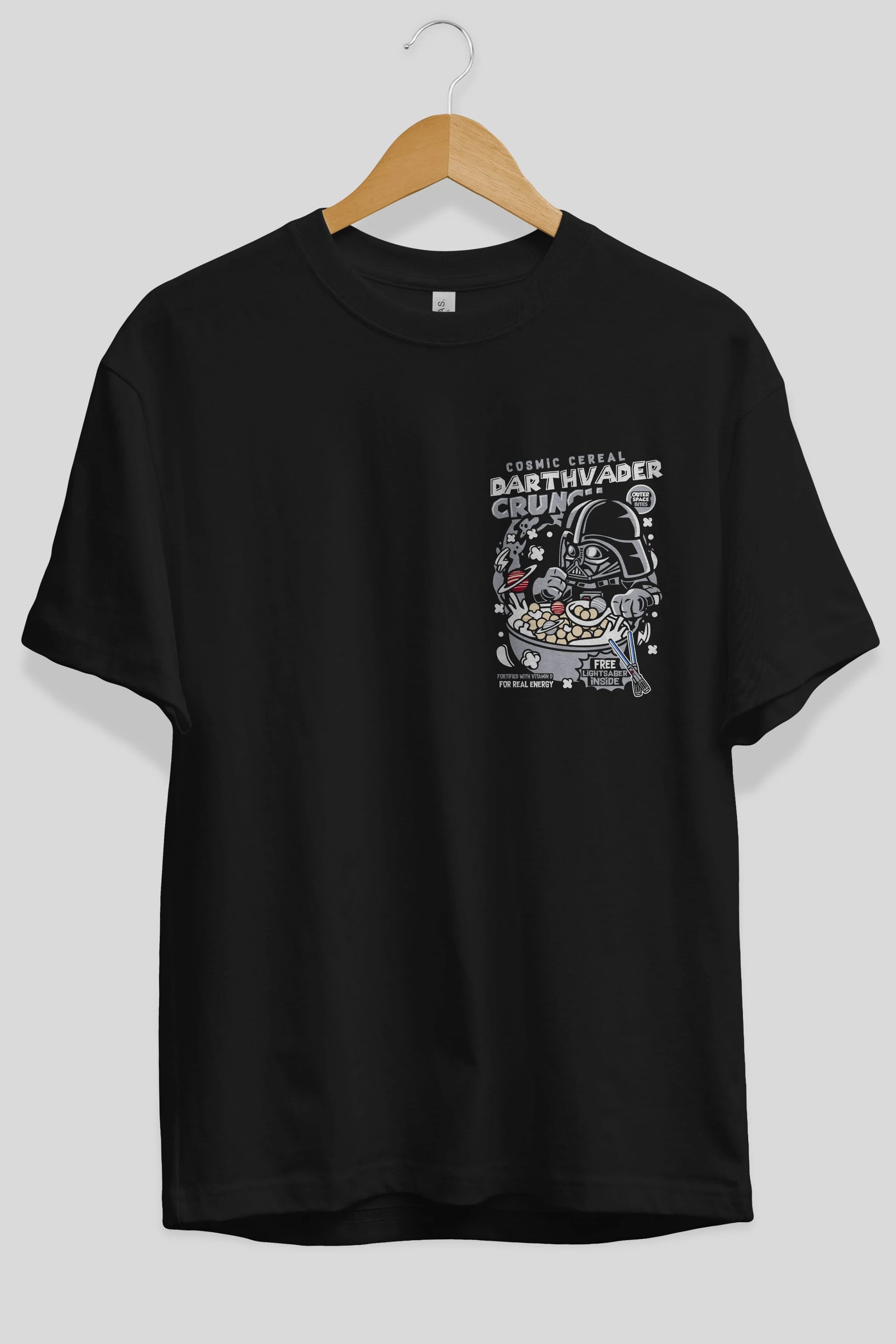 Darth Vader (2) Ön Sol Baskılı Oversize t-shirt Erkek Kadın Unisex %100 Pamuk Bisiklet Yaka tişort