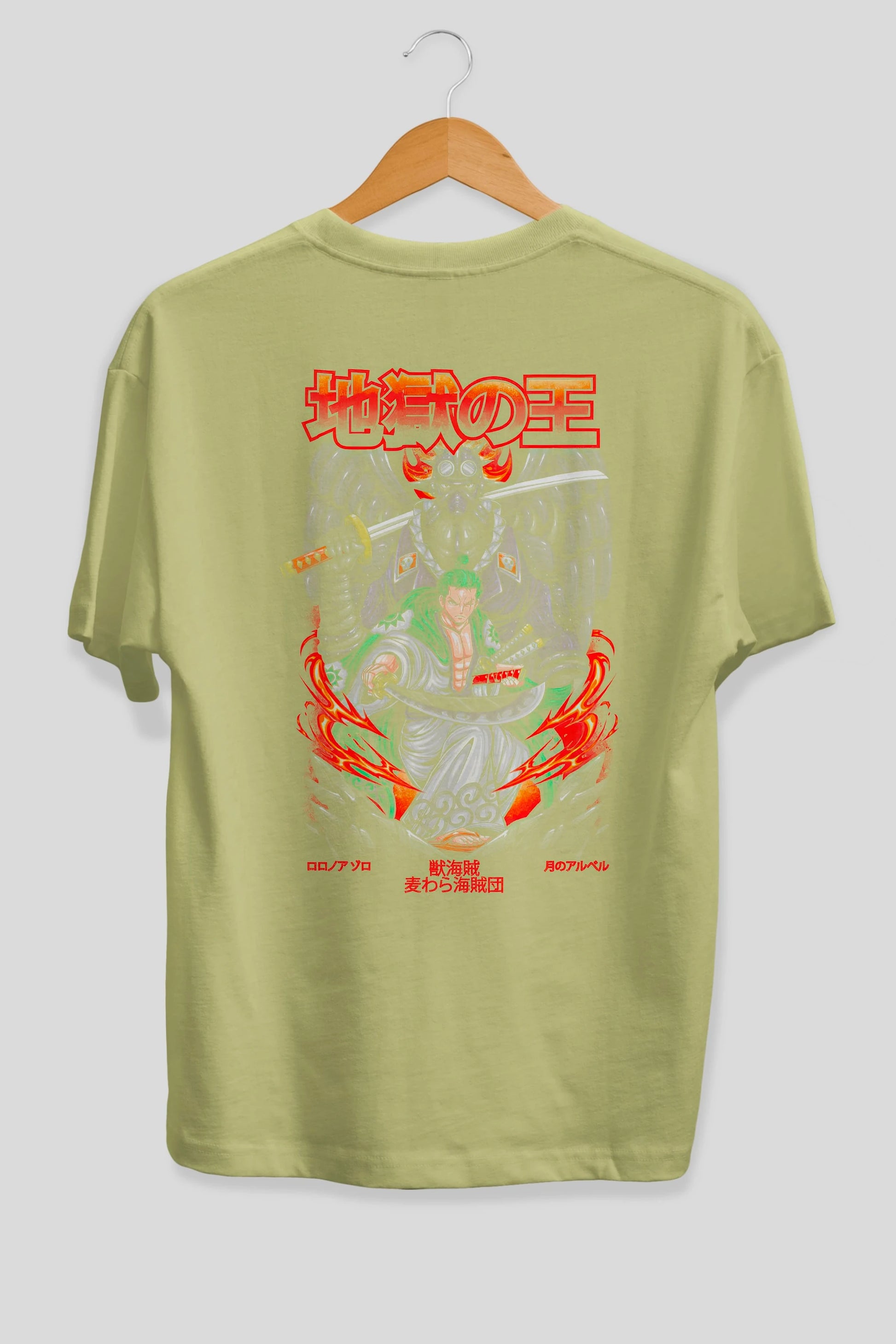 Roronoa Zoro 4 Anime Arka Baskılı Oversize t-shirt Erkek Kadın Unisex