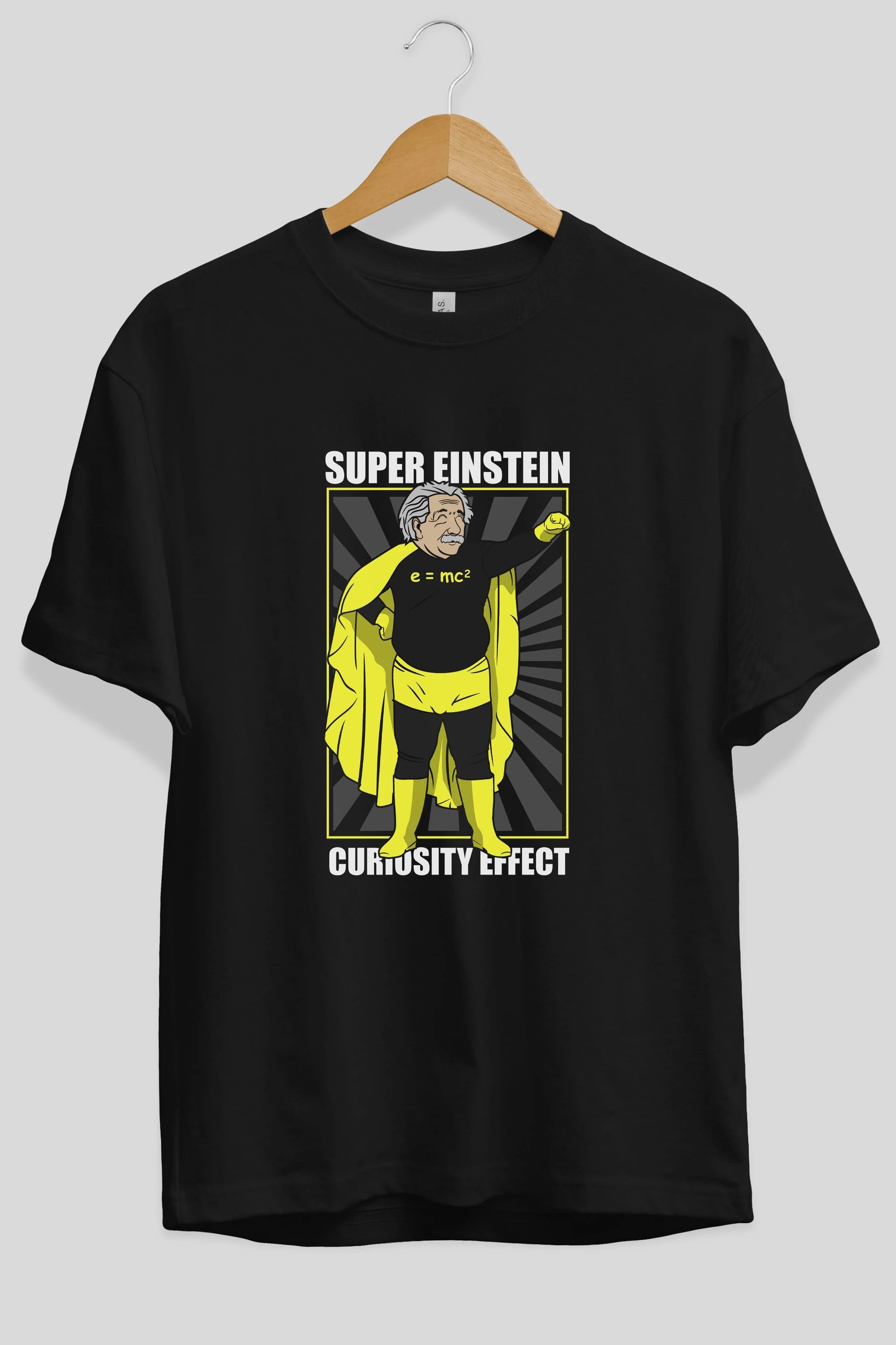 Super Einsten Ön Baskılı Oversize t-shirt Erkek Kadın Unisex %100 Pamuk tişort