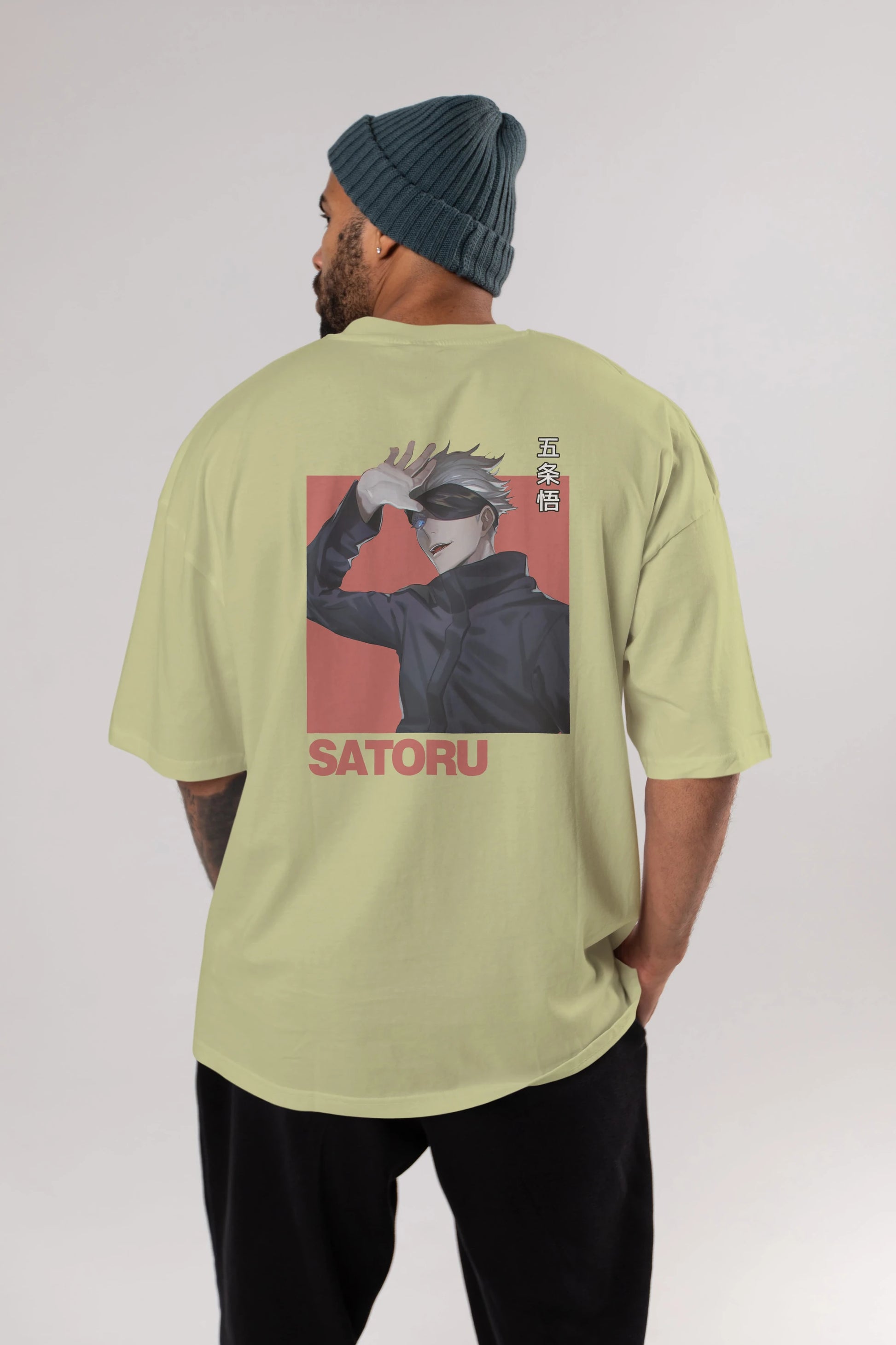 SATORU GOJO 2 Anime Arka Baskılı Oversize t-shirt Erkek Kadın Unisex
