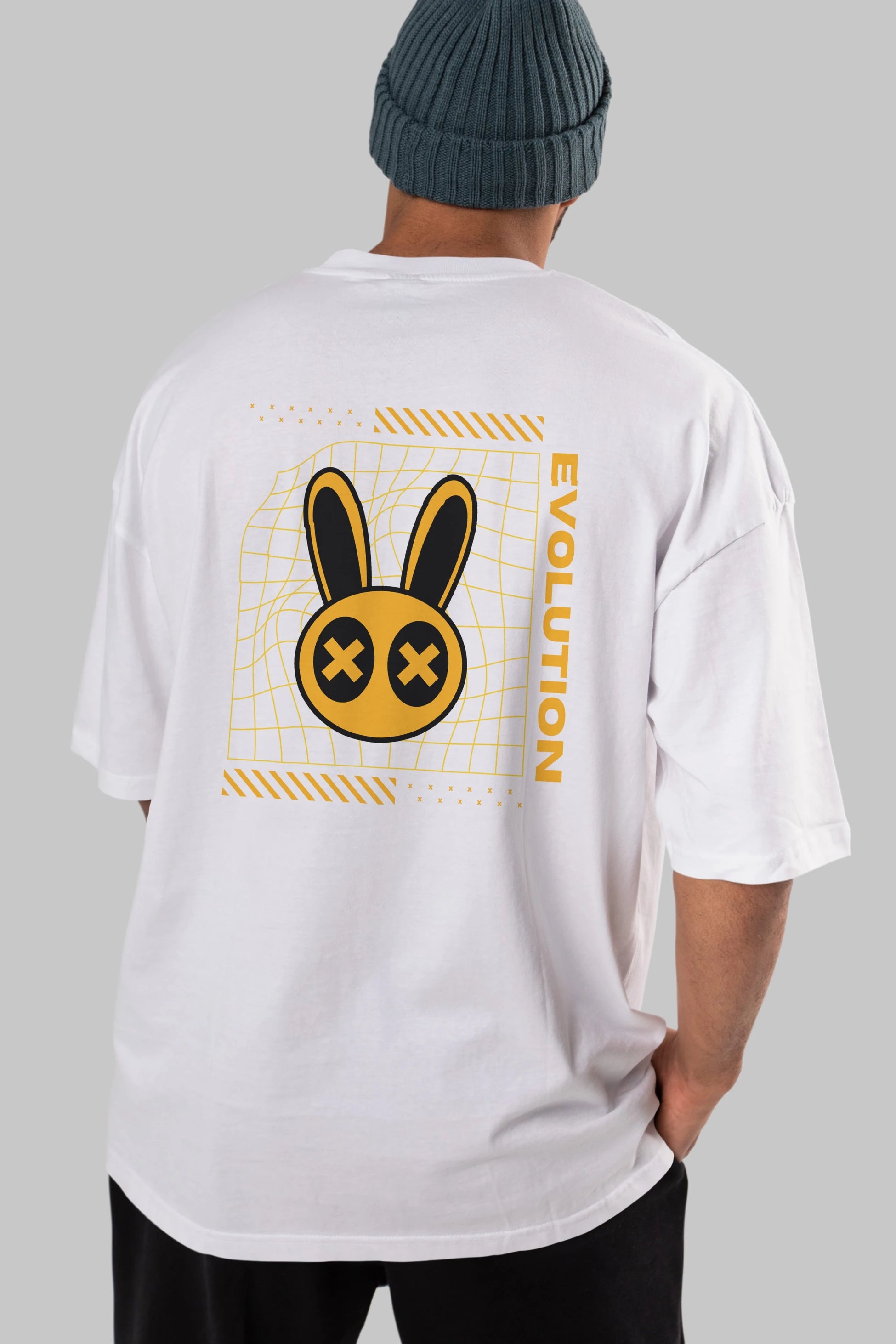Evolution Yazılı Arka Baskılı Oversize t-shirt Erkek Kadın Unisex