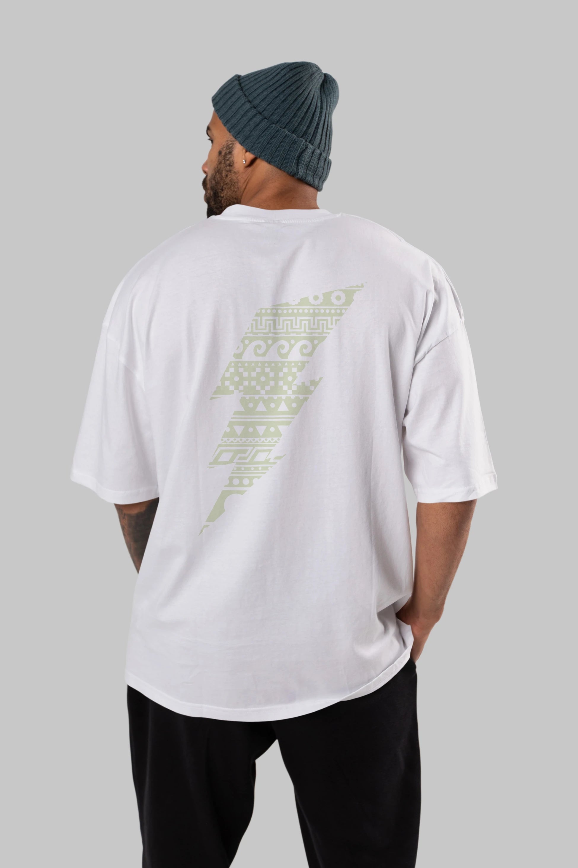 Thunderbolt Arka Baskılı Oversize t-shirt %100 pamuk Erkek Kadın Unisex