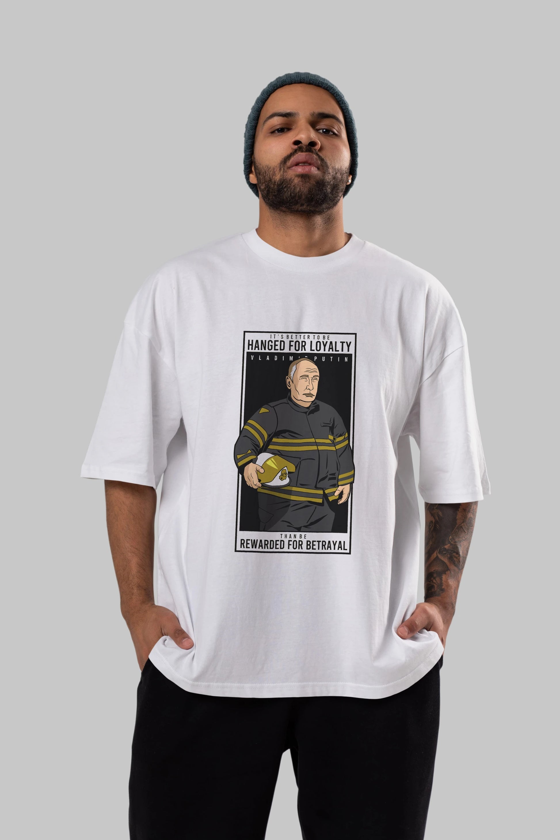 Putin Fireman Ön Baskılı Oversize t-shirt Erkek Kadın Unisex %100 Pamuk tişort
