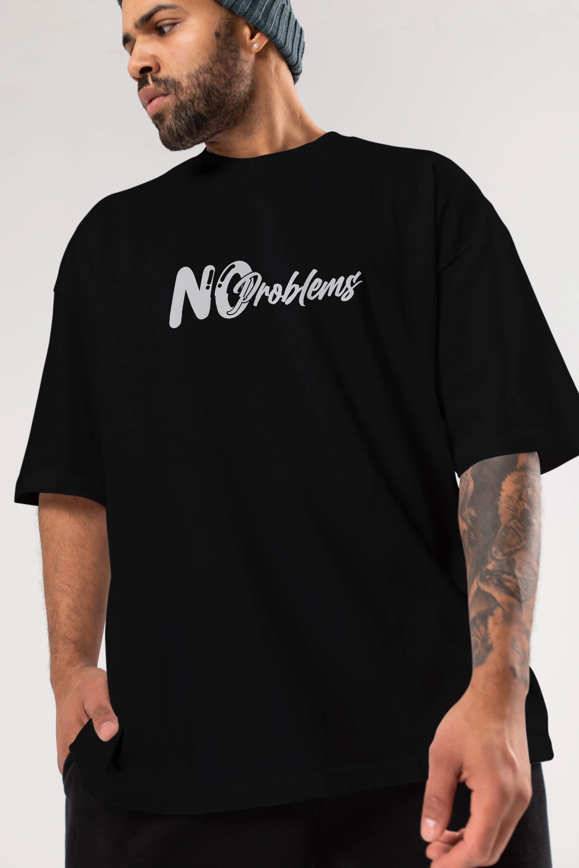 No Problems Ön Baskılı Oversize t-shirt %100 pamuk Erkek Kadın Unisex