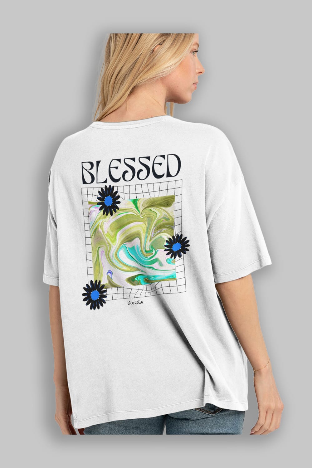 Blessed Arka Baskılı Oversize t-shirt Erkek Kadın Unisex