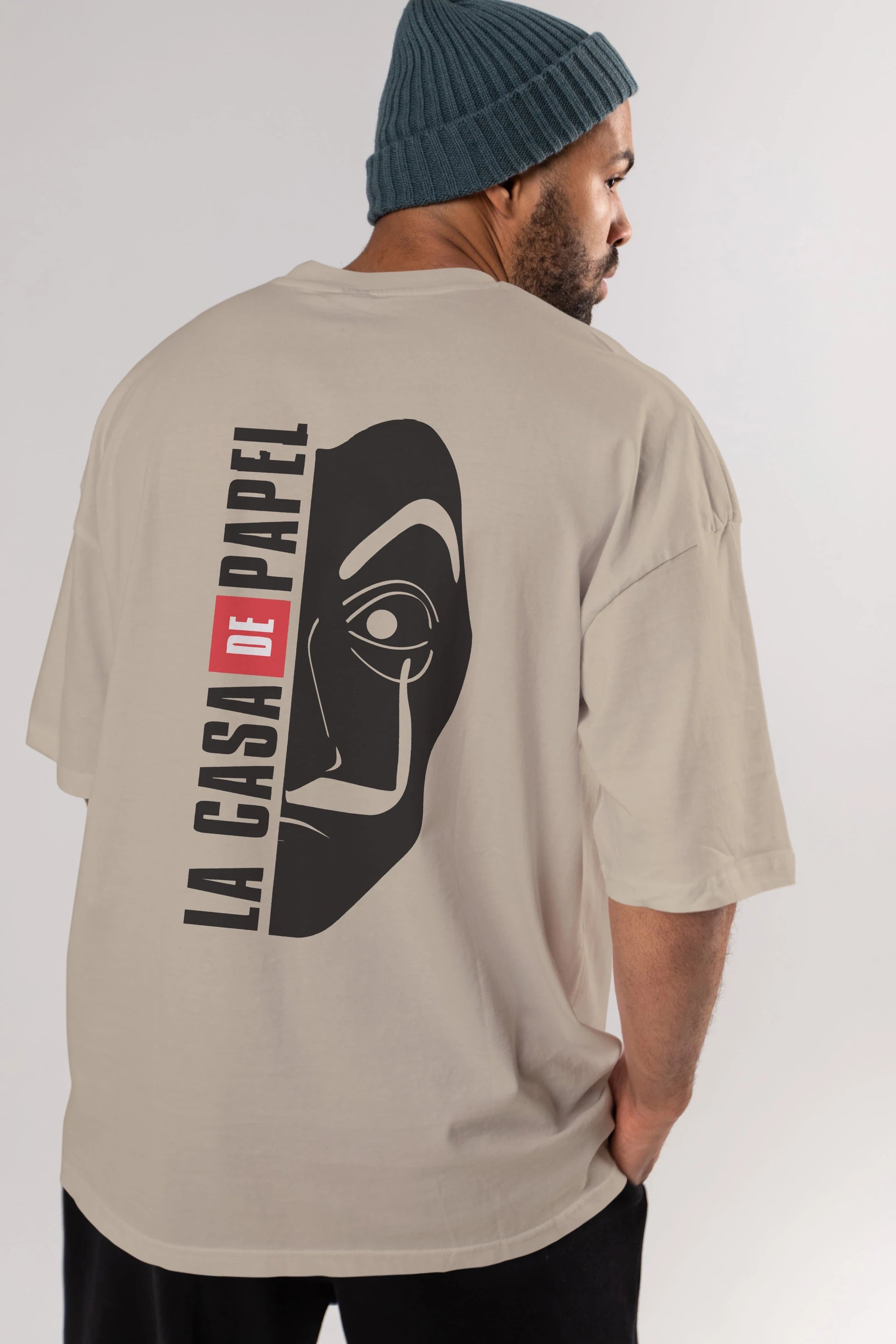 La Casa De Papel (3) Arka Baskılı Oversize t-shirt Erkek Kadın Unisex %100 Pamuk Bisiklet Yaka tişort