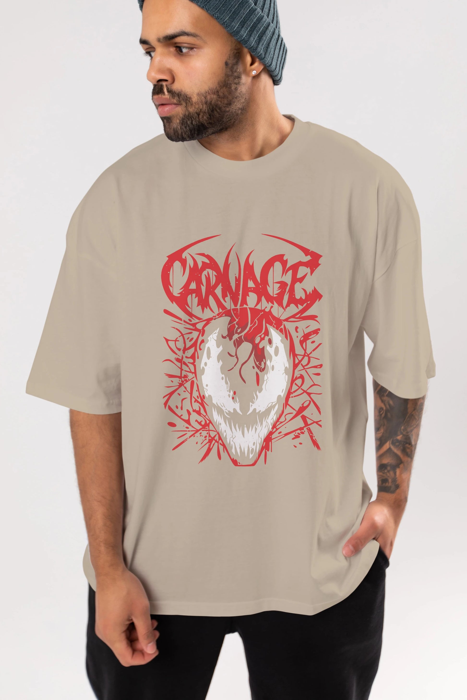 Venom (22) Ön Baskılı Oversize t-shirt Erkek Kadın Unisex %100 Pamuk Bisiklet Yaka tişort