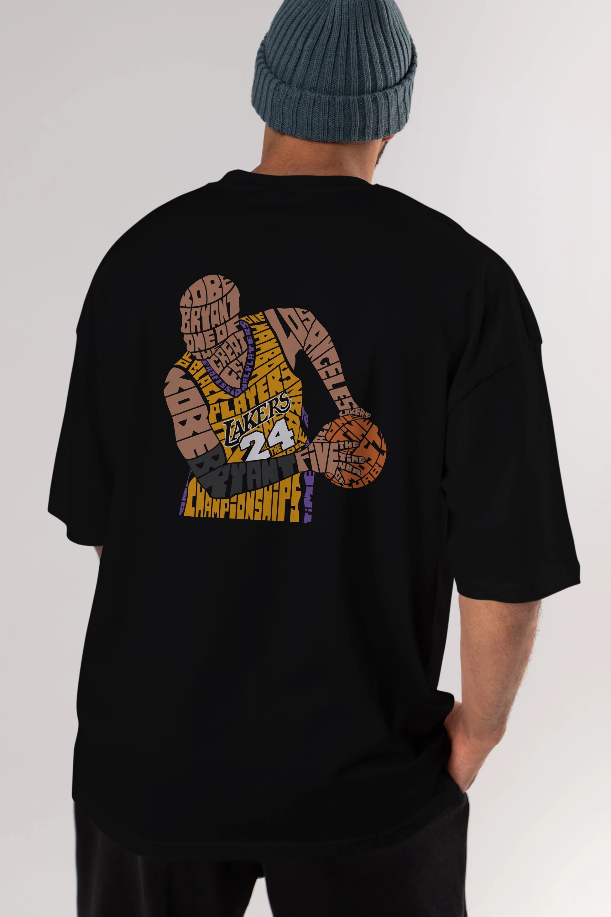 Kobe Bryant Arka Baskılı Oversize t-shirt %100 pamuk Erkek Kadın Unisex