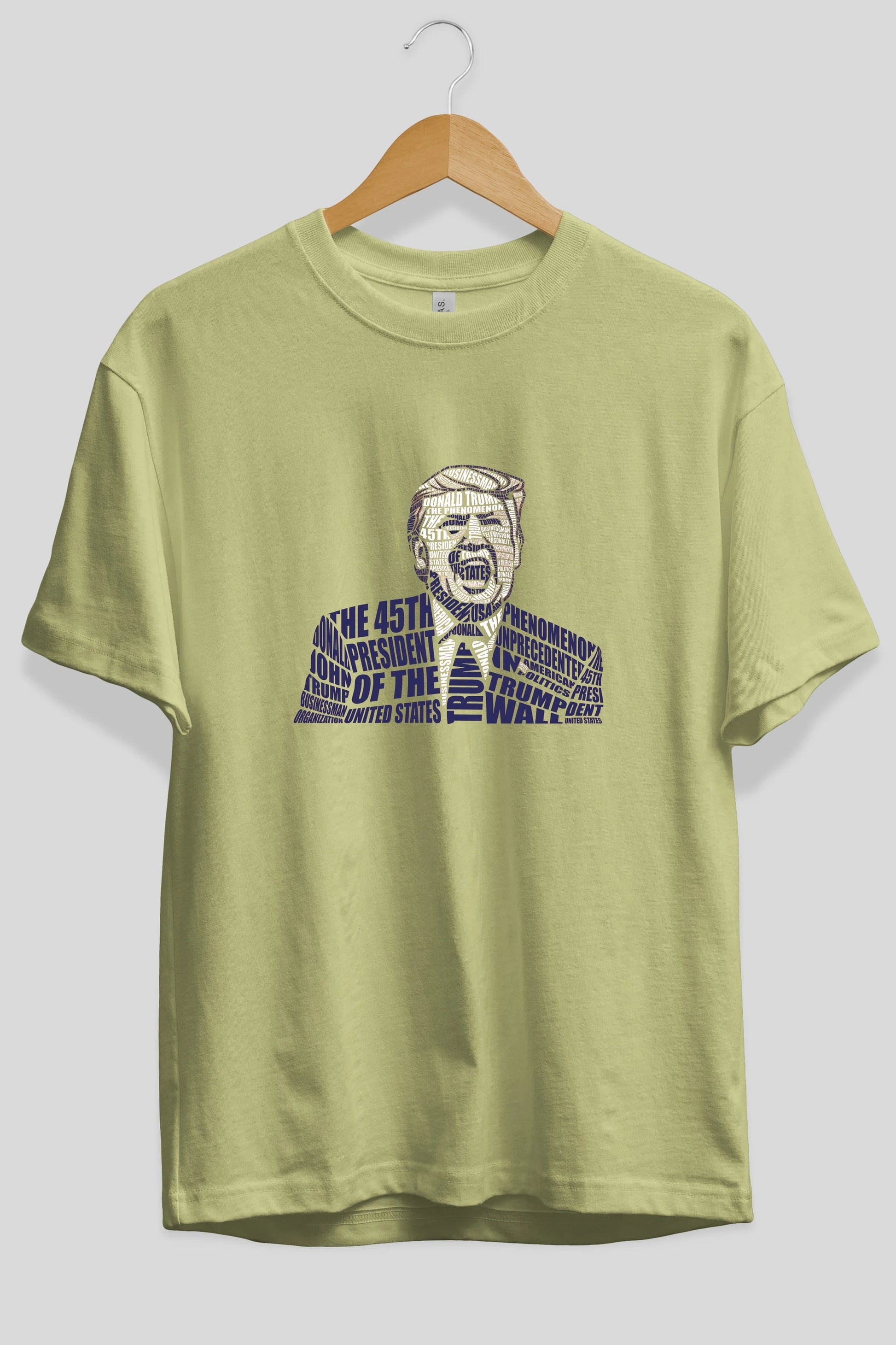 Trump Calligram Ön Baskılı Oversize t-shirt %100 pamuk Erkek Kadın Unisex
