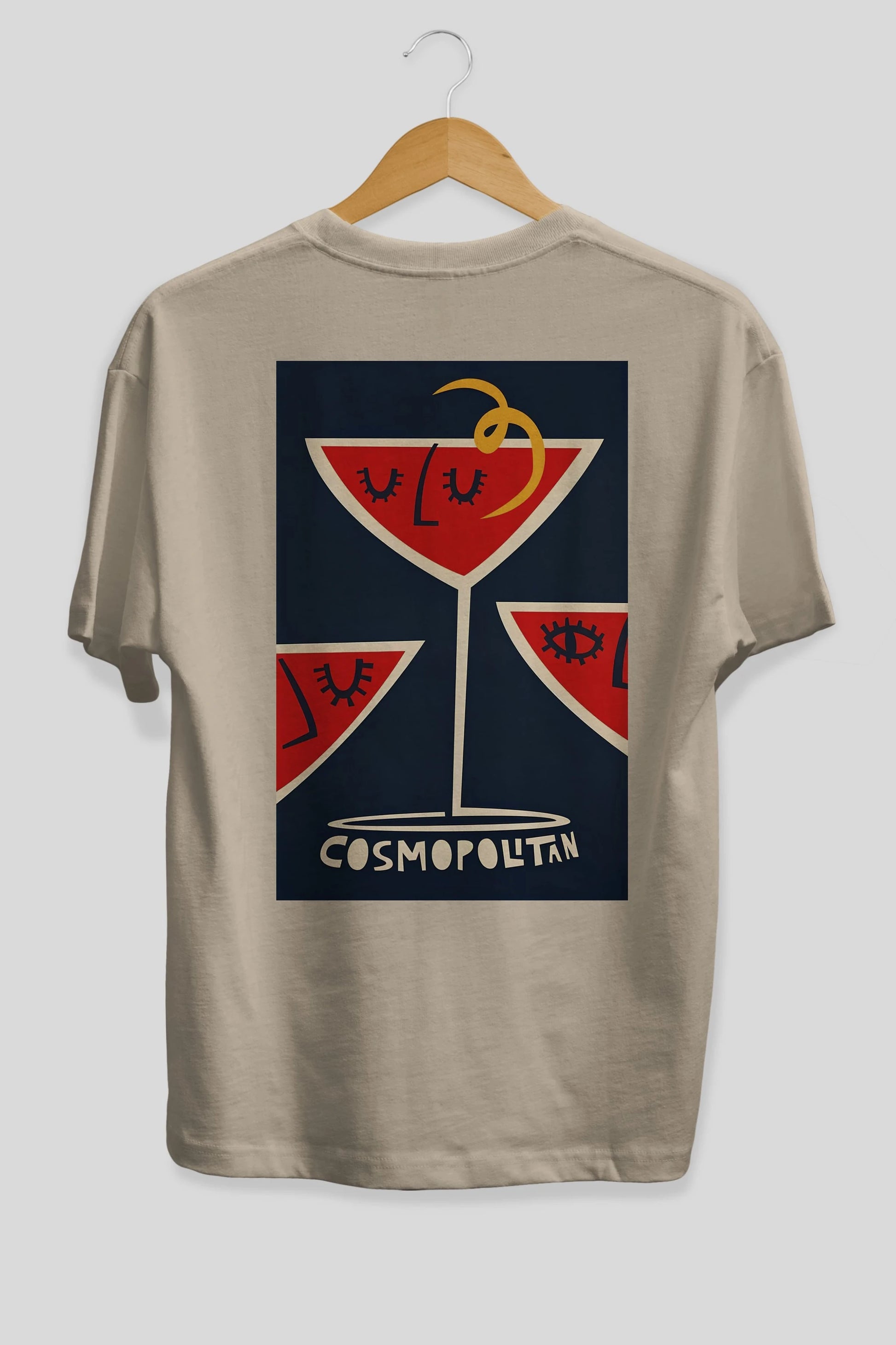 Cosmopolitan 4 Arka Baskılı Oversize t-shirt Erkek Kadın Unisex %100 Pamuk Bisiklet Yaka tişort