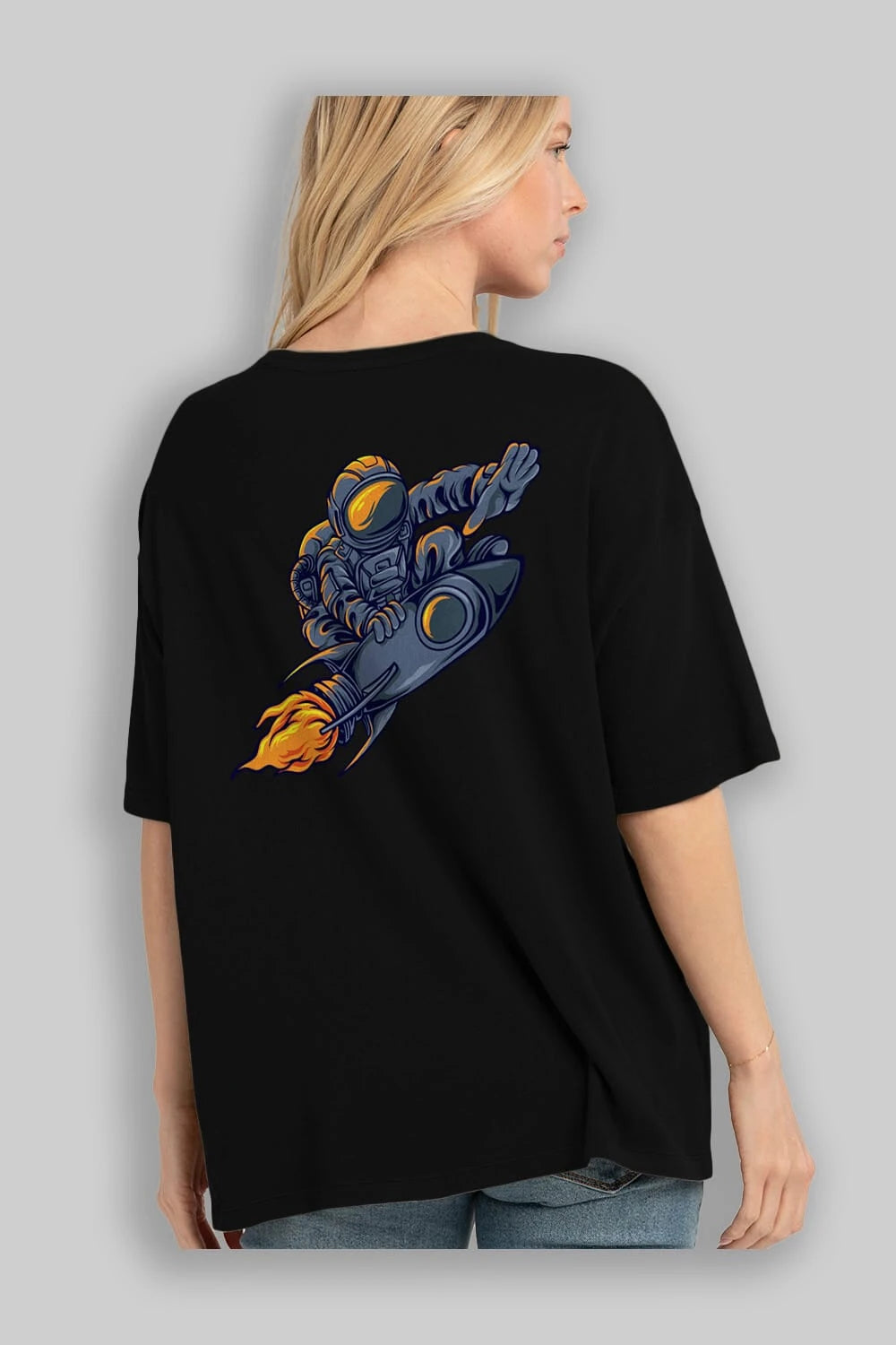 Astrocket Illustration Tshirt Arka Baskılı Oversize t-shirt Erkek Kadın Unisex