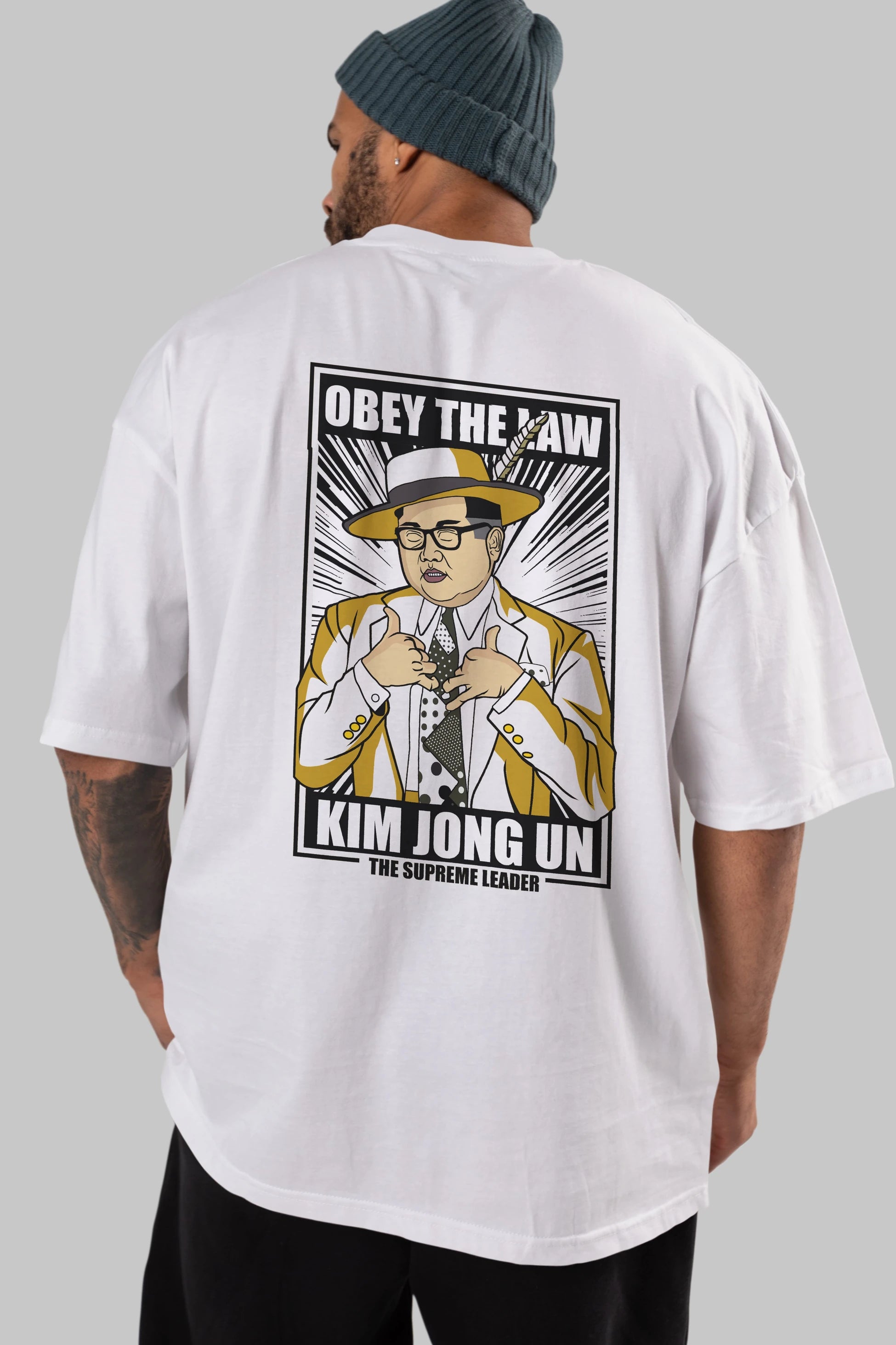 The Mask Jong Un Arka Baskılı Oversize t-shirt Erkek Kadın Unisex %100 Pamuk tişort