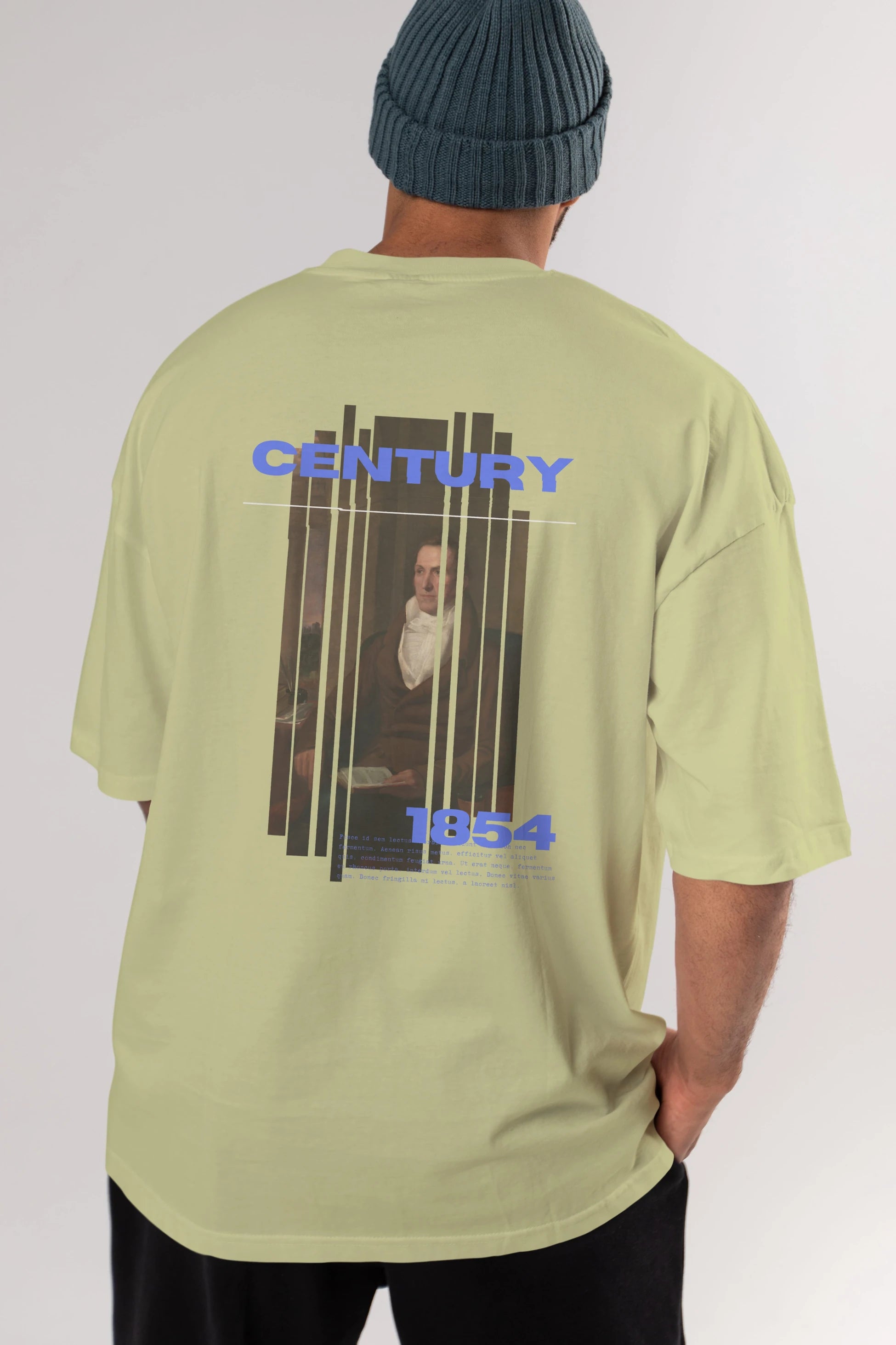 Century 1854 Yazılı Arka Baskılı Oversize t-shirt Erkek Kadın Unisex