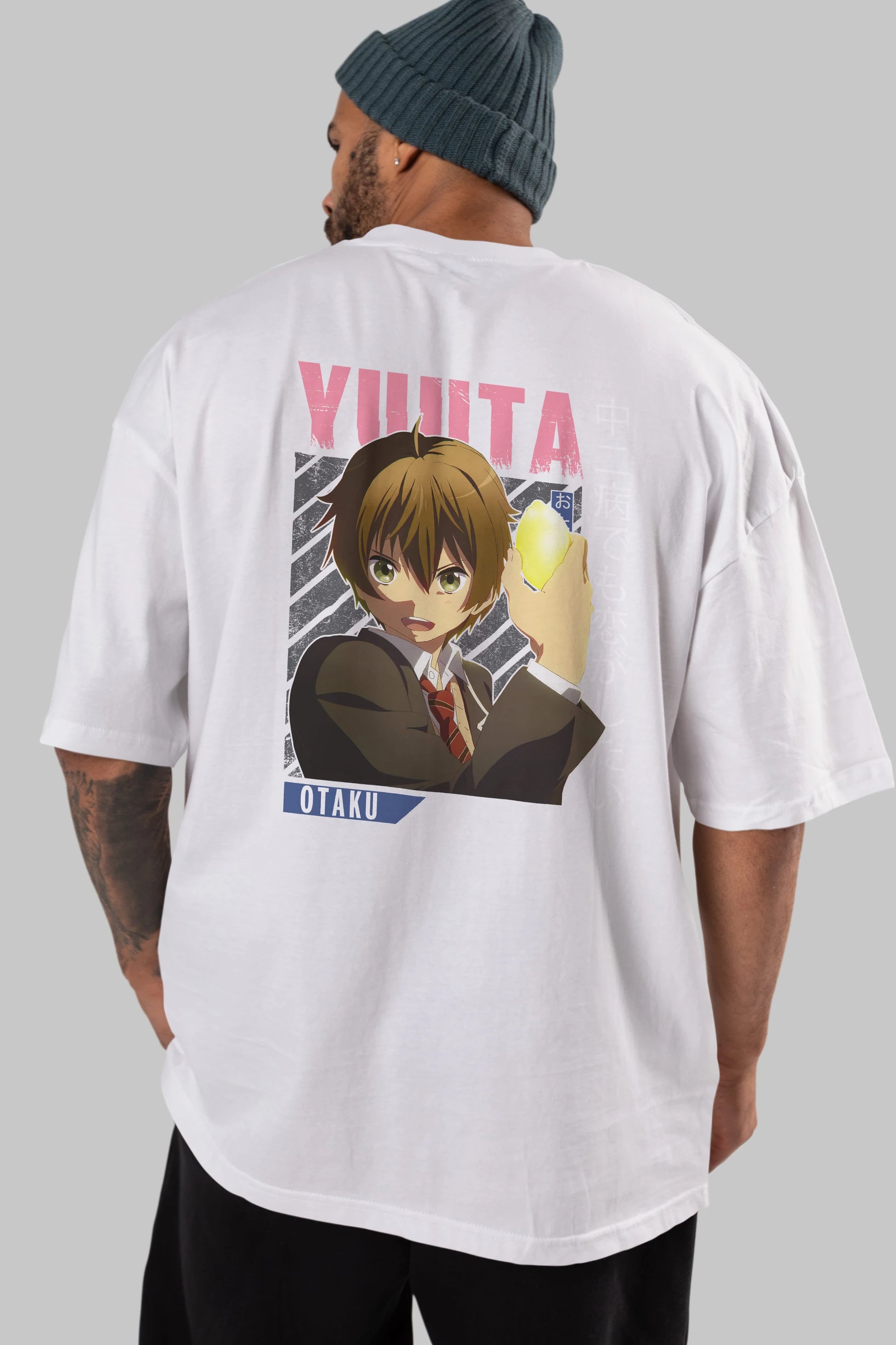 Yuuta Togashi 2 Anime Arka Baskılı Oversize t-shirt Erkek Kadın Unisex
