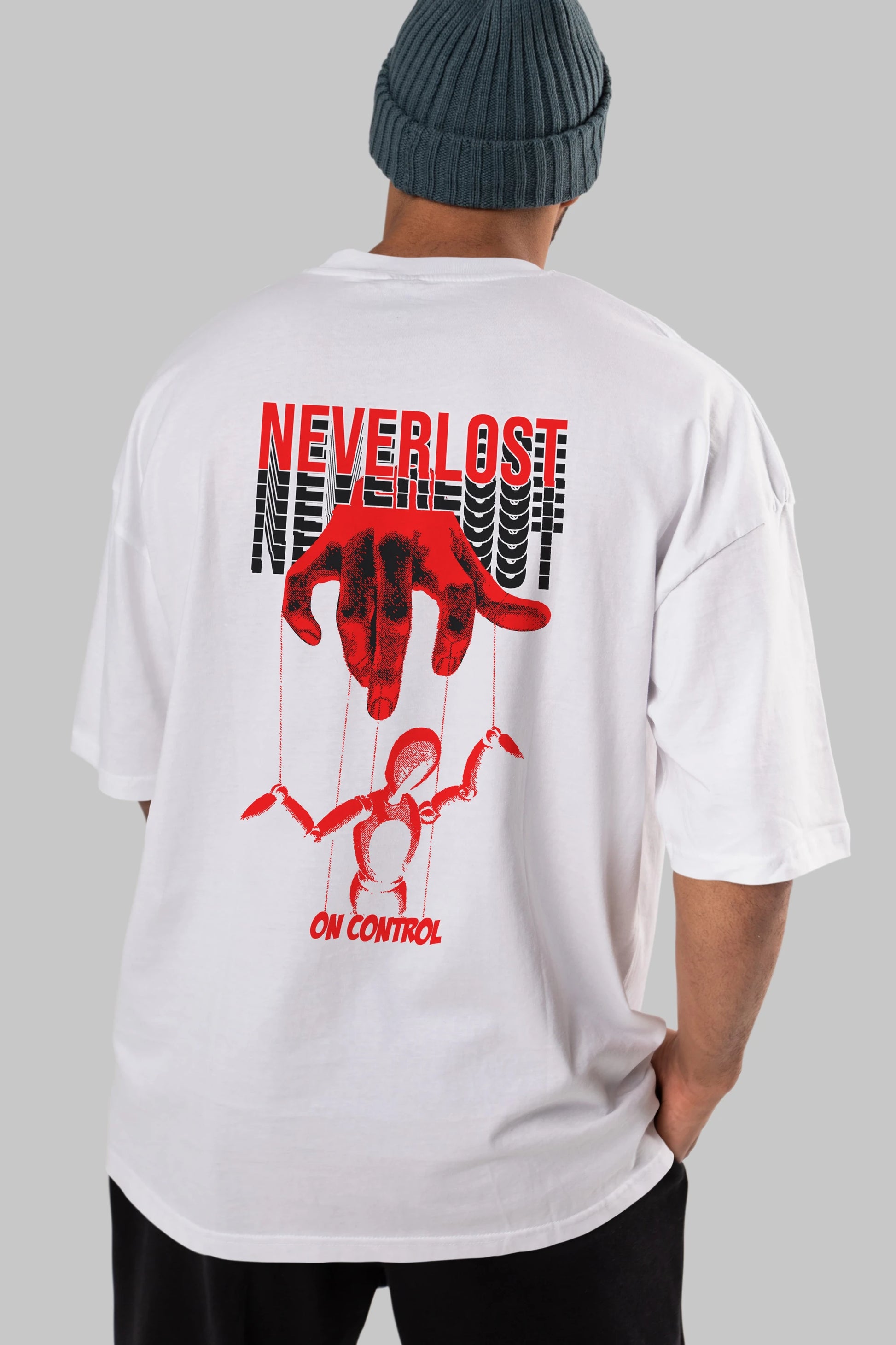 Neverlost on Control Arka Baskılı Oversize t-shirt Erkek Kadın Unisex