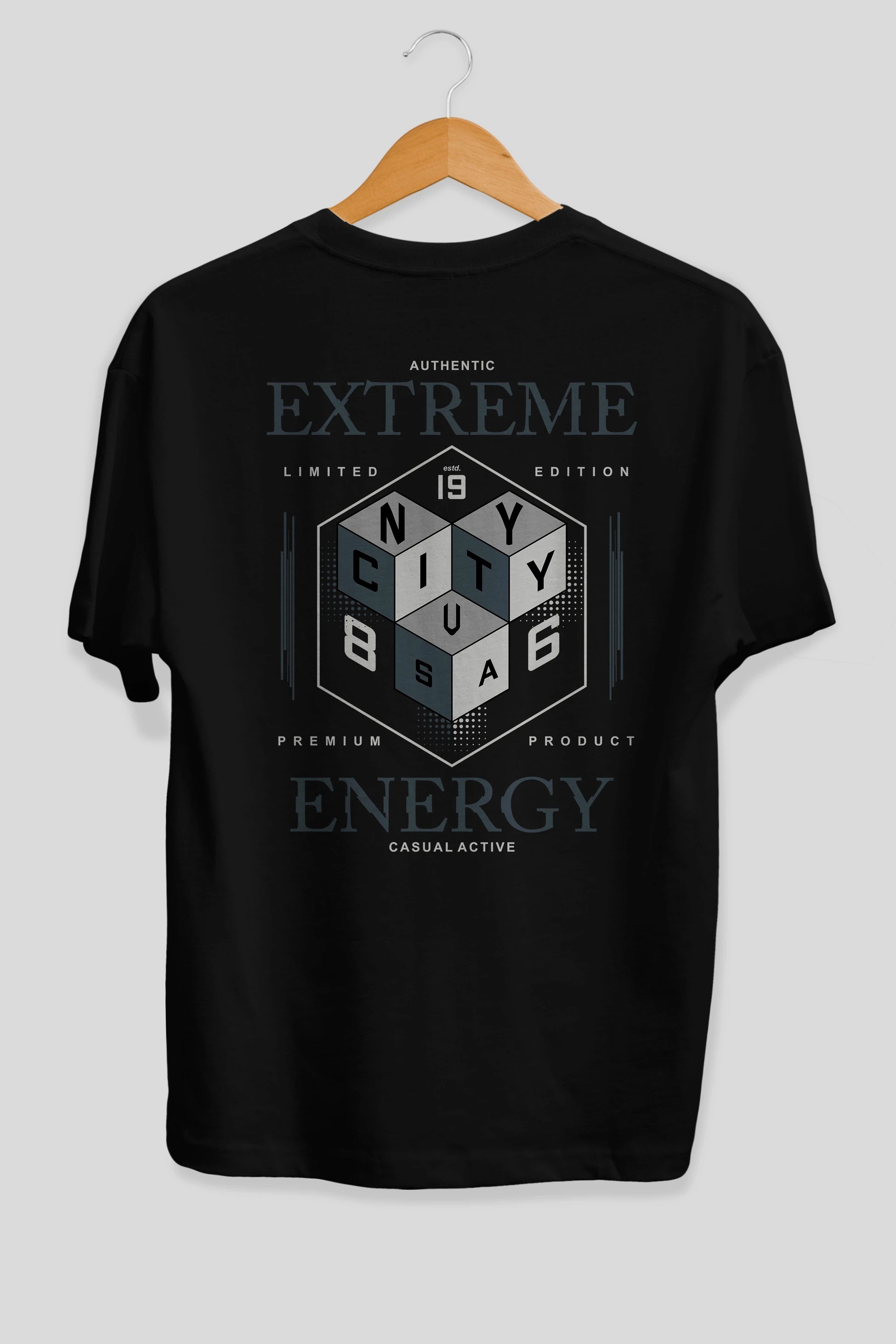 Extreme Energy Arka Baskılı Oversize t-shirt Erkek Kadın Unisex